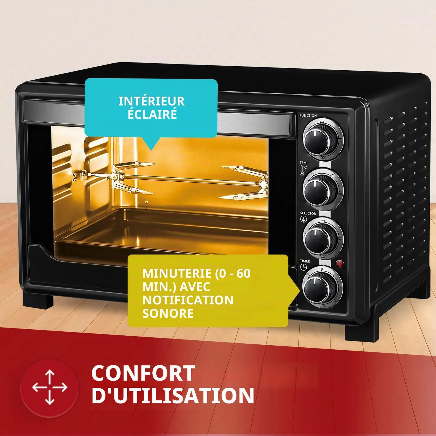 MPM MPE-05/T mini four électrique convection 32 L noir