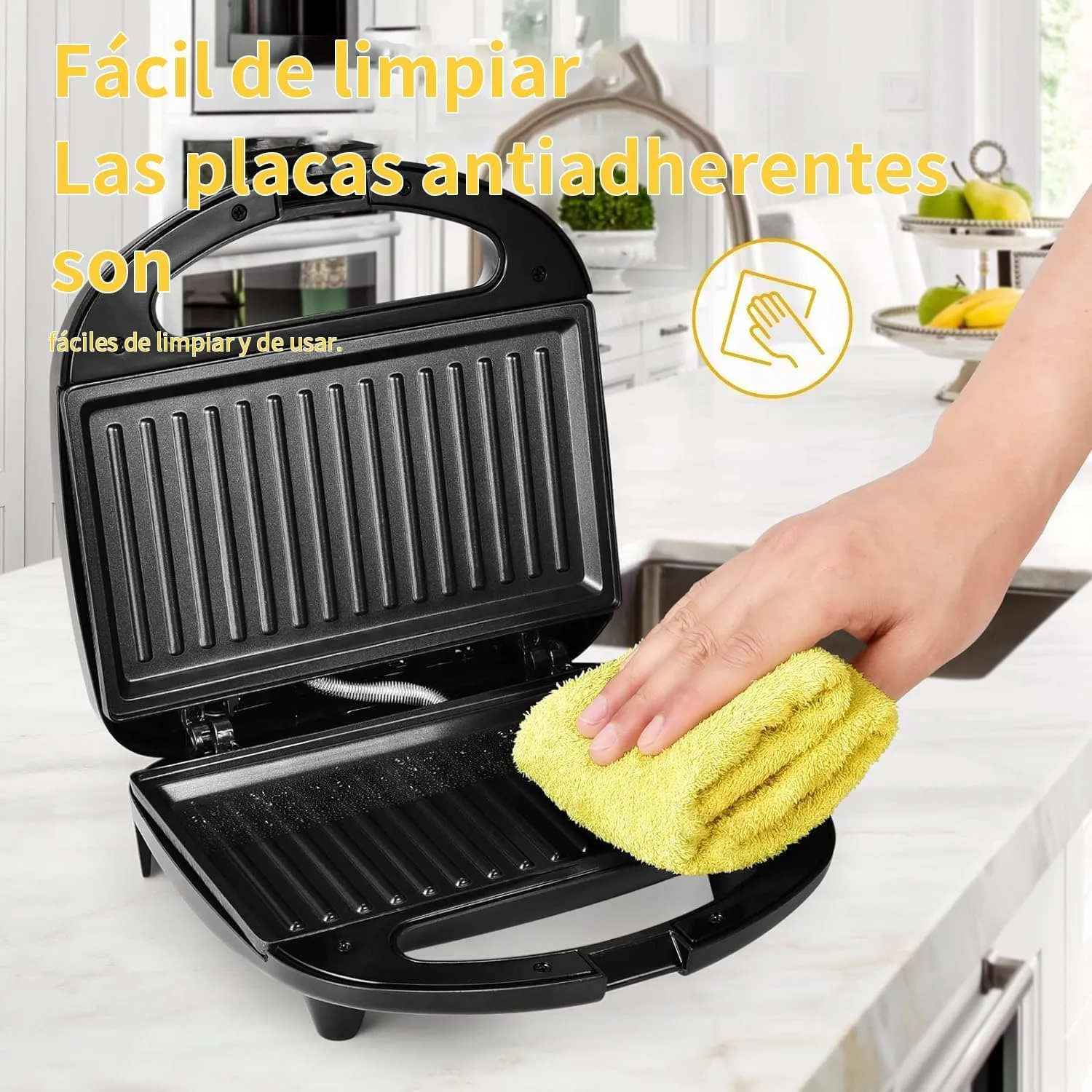 YASHE Grill Panini 750W Plaques Antiadhésives
