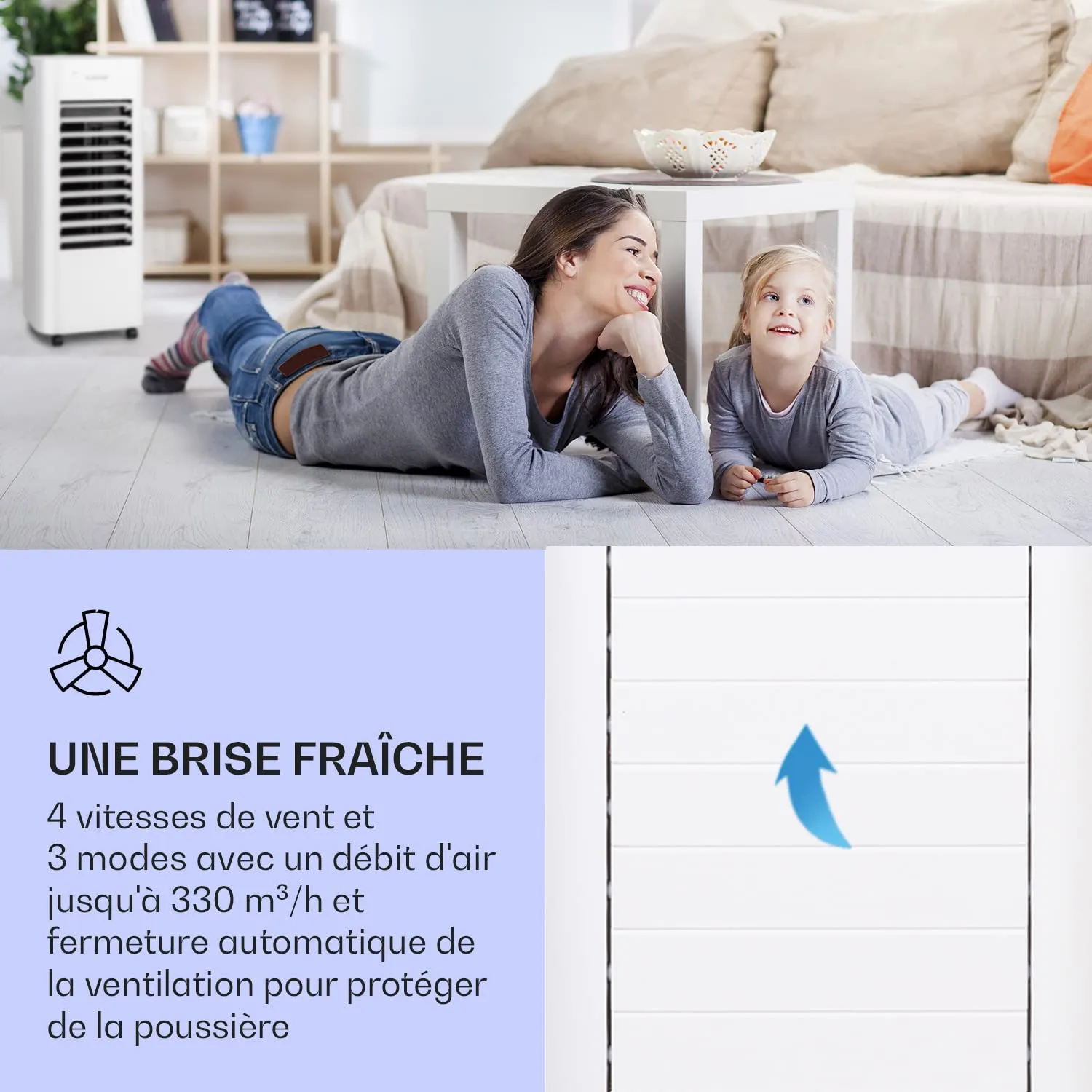 Klarstein 4 en 1 climatiseur mobile sans évacuation 6L