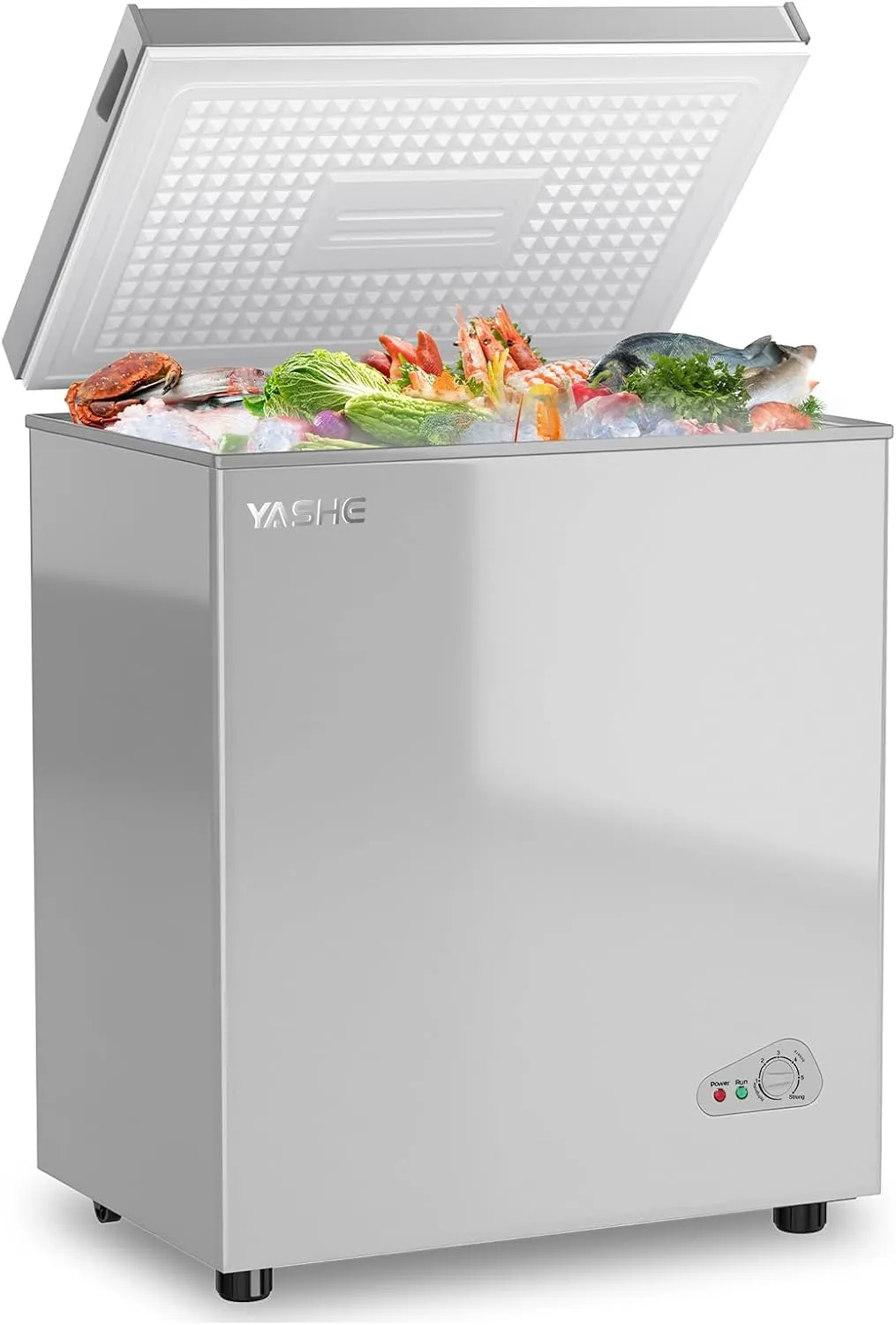 YASHE Congélateur Coffre 150L Noir 45dB 6 Niveaux