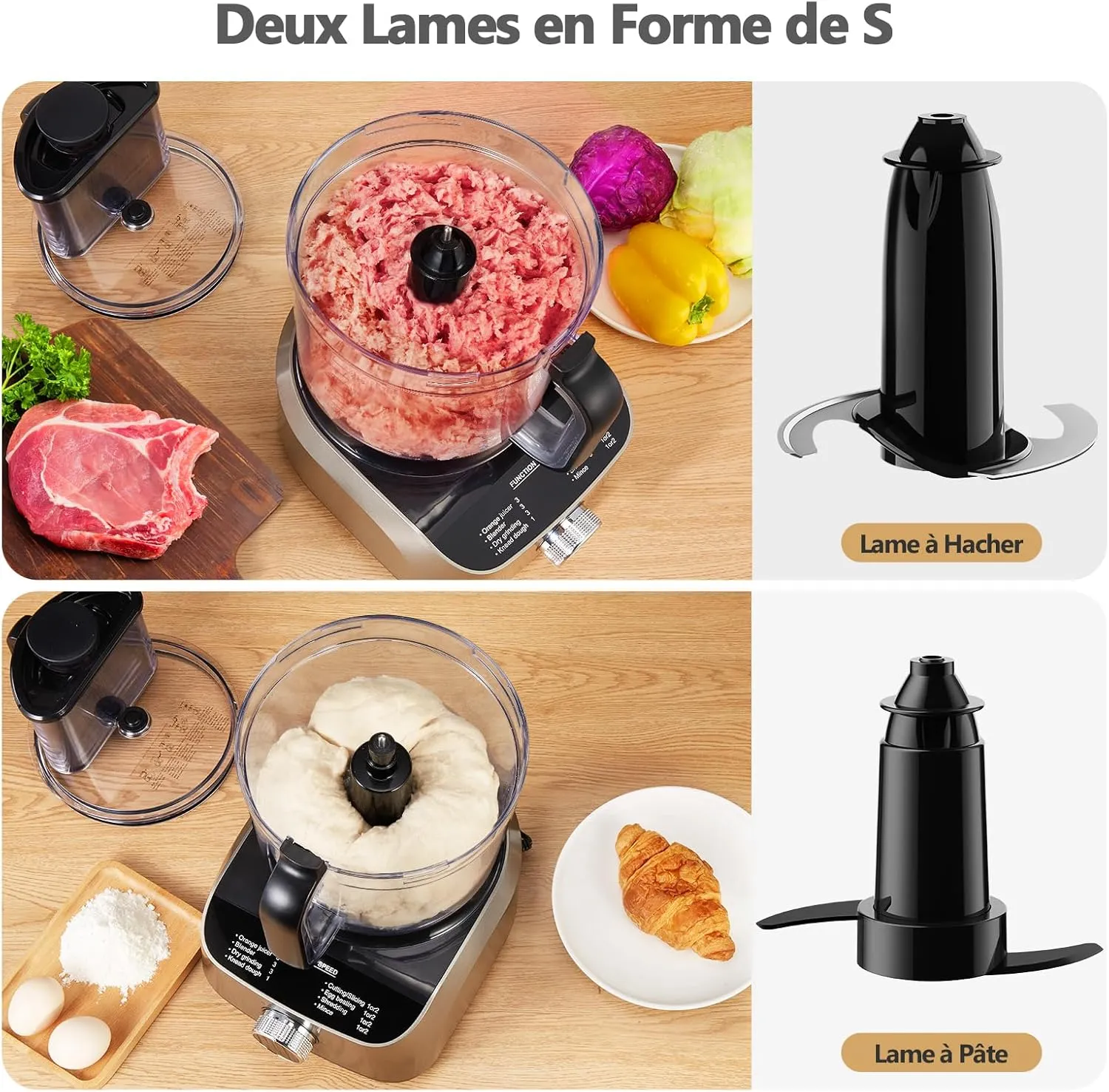 YASHE Robot Cuisine Multifonctions 11 en 1 Bol 2,5 L 1300 W