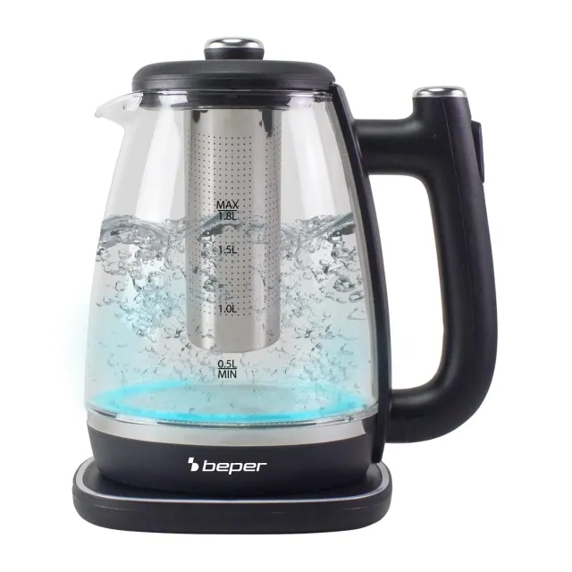 Beper P101BOL200 bouilloire verre 1,8 L avec filtre à thé