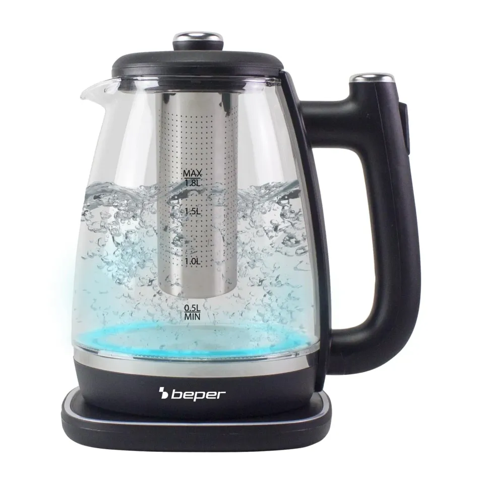 Beper P101BOL200 bouilloire verre 1,8 L avec filtre à thé