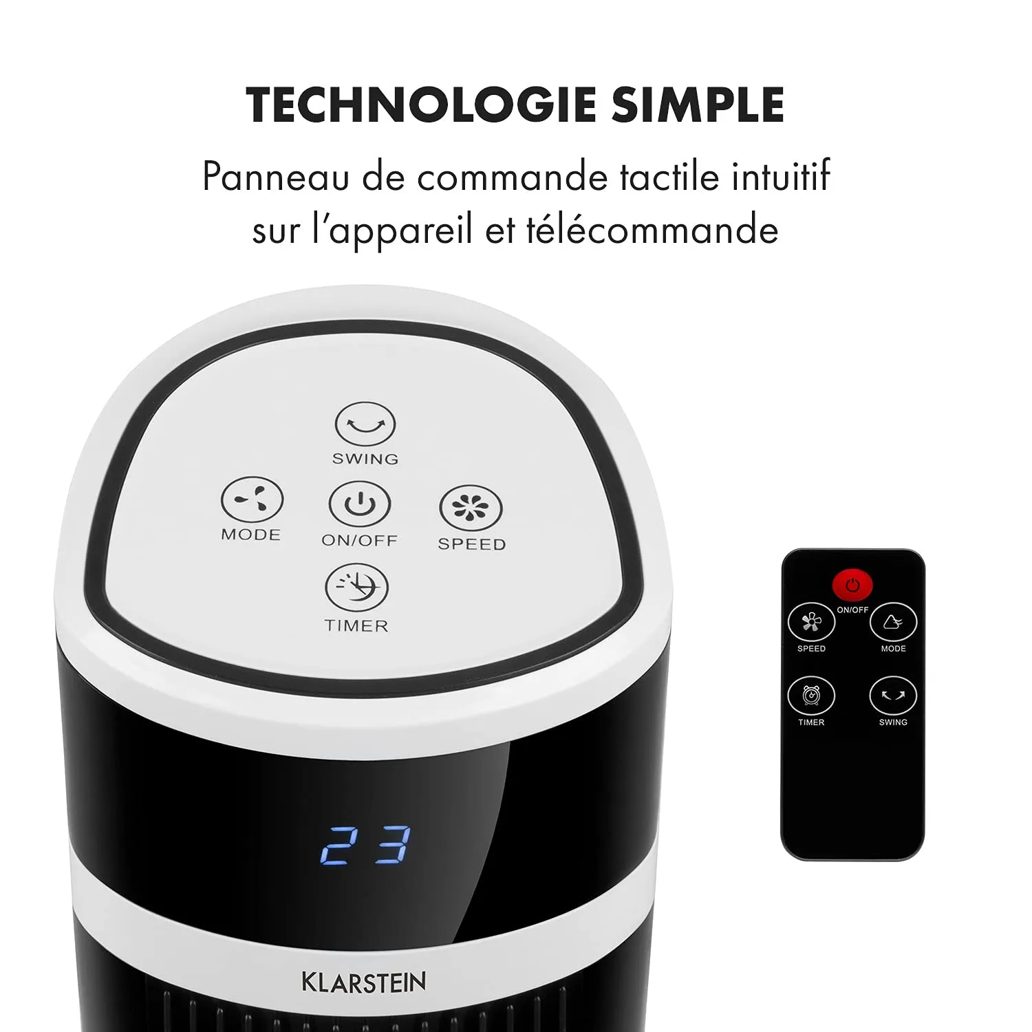 Klarstein Icetower Smart ventilateur colonne blanc WiFi