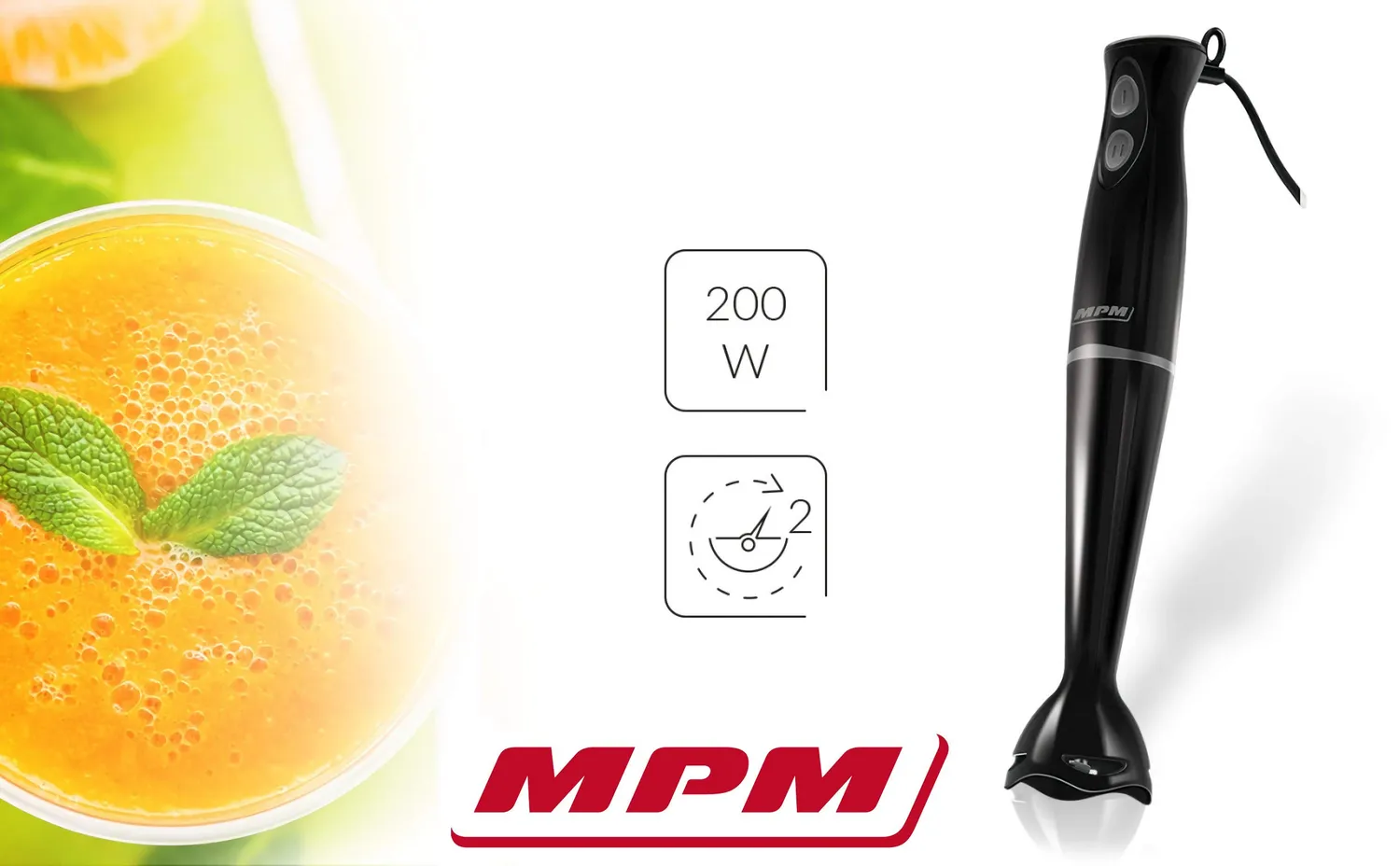 MPM MBL-18/C mixeur plongeant 200 W noir