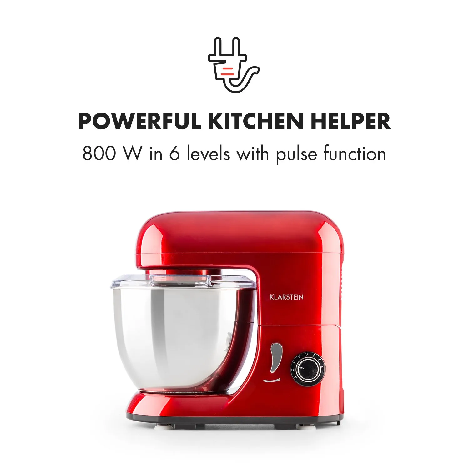 Klarstein Bella Pico Mini robot cuisine rouge 4L 6 vitesses