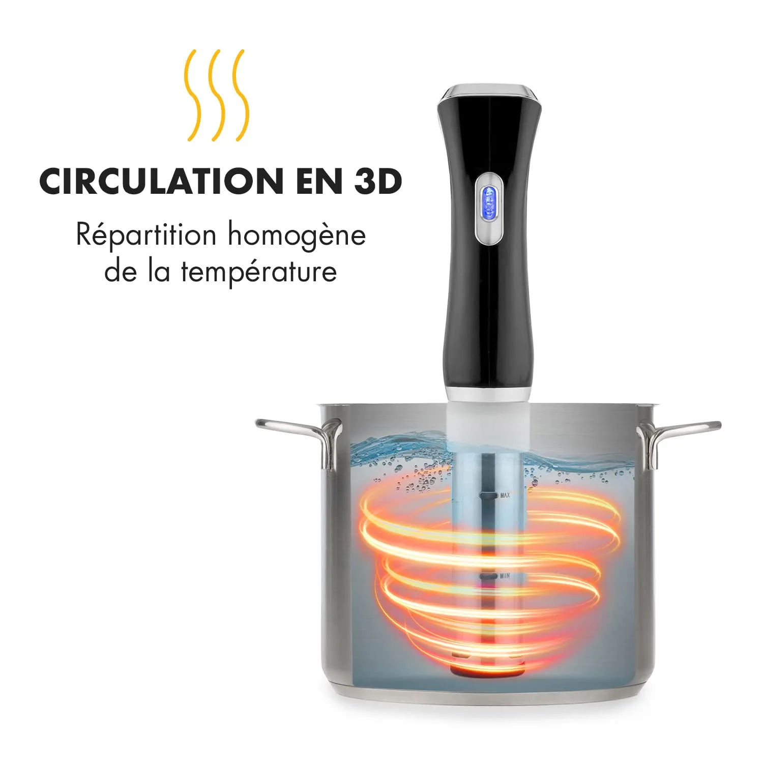 Klarstein Quickstick cuiseur sous vide noir 1300W 20L