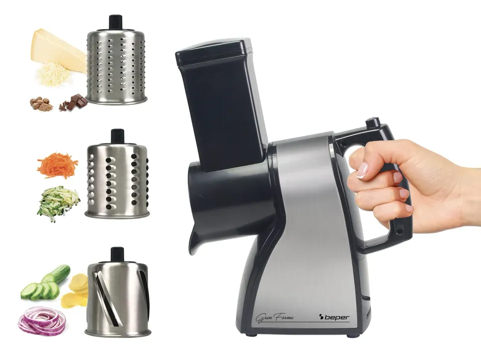Beper BP.400 râpe électrique 3 cônes acier inox
