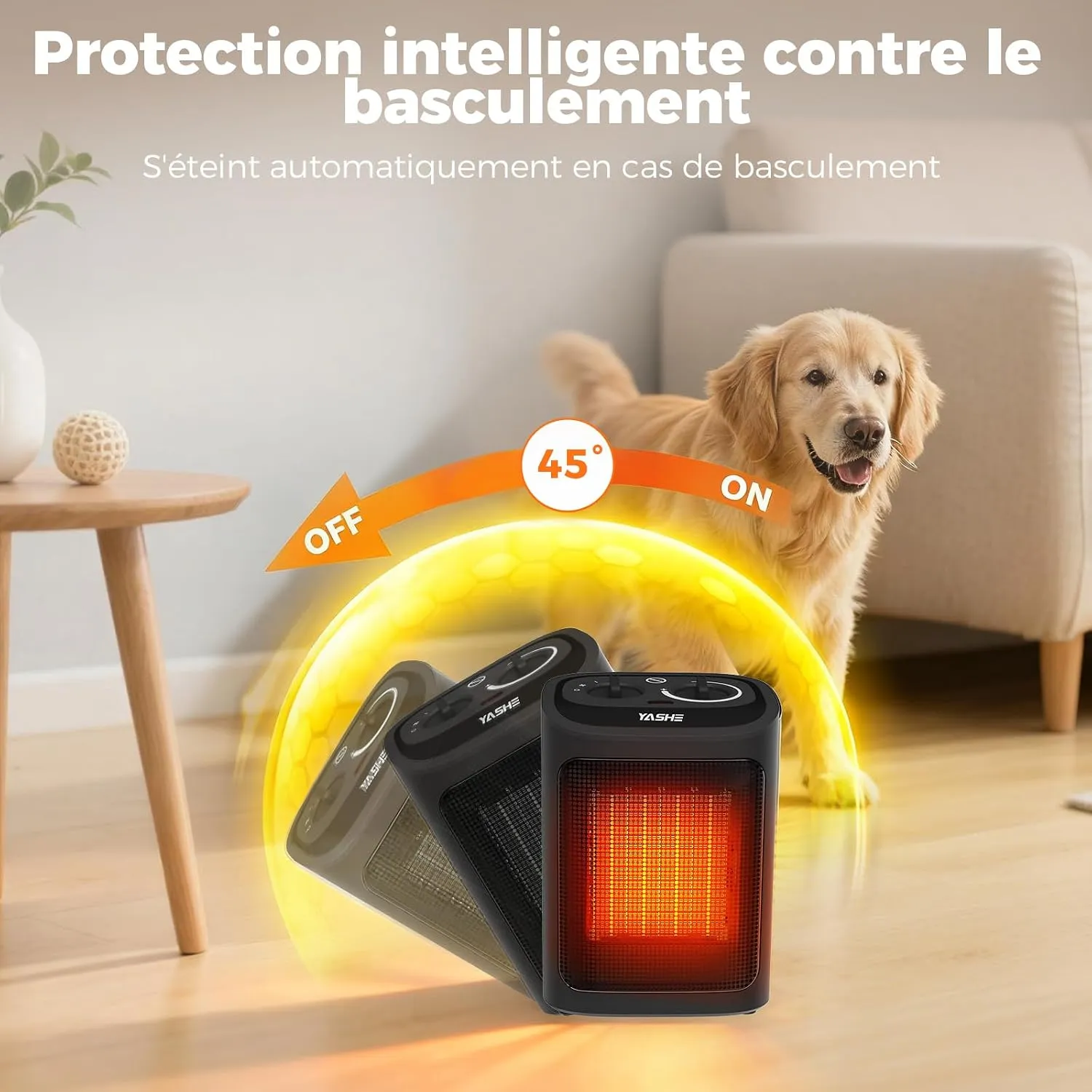 YASHE PTC 1500W radiateur céramique silencieux
