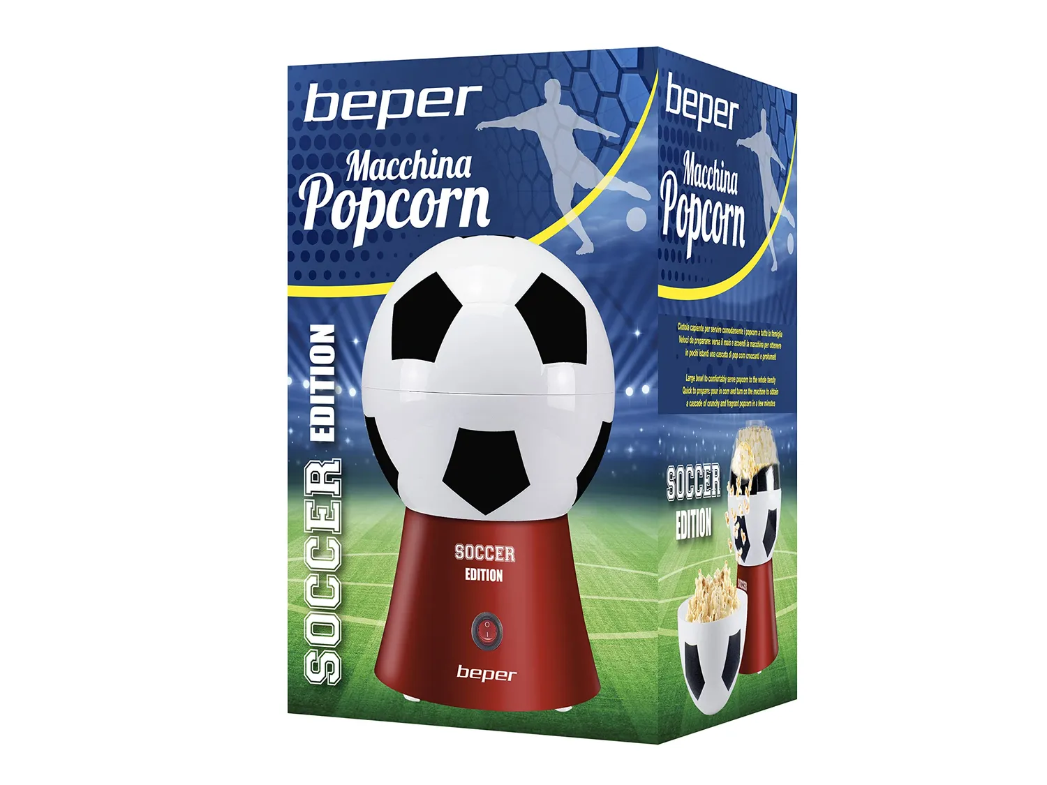 Beper P101CUD051 machine à popcorn Football Edition sans huile