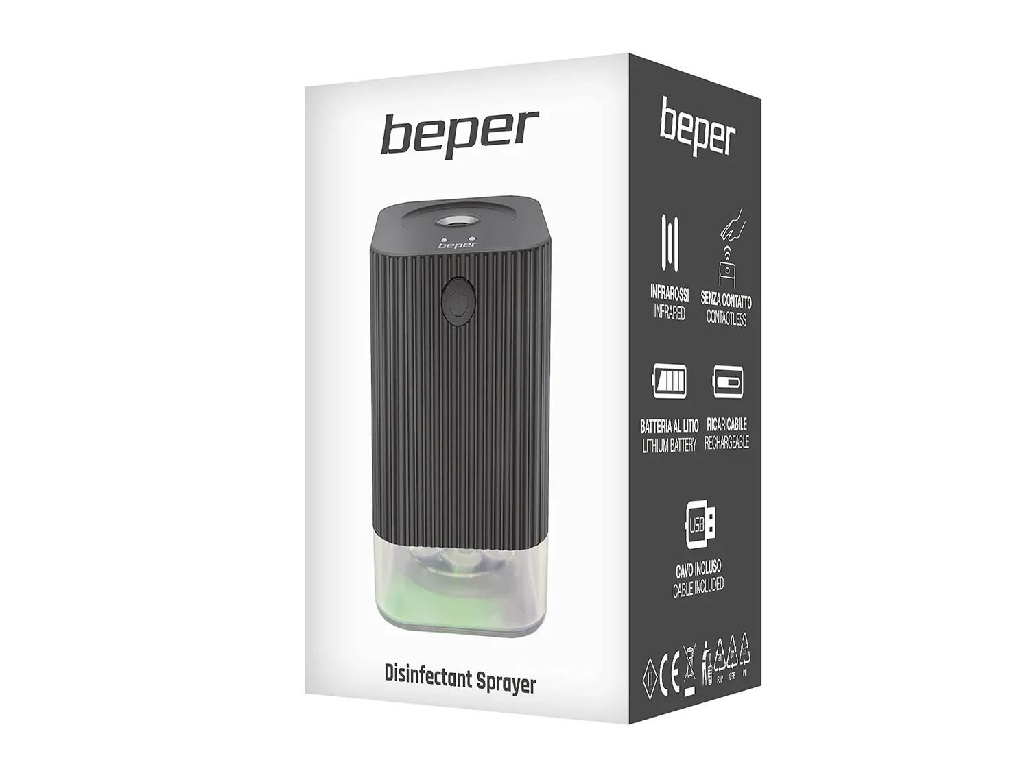 Beper P201UTP011 distributeur désinfectant noir 120 ml