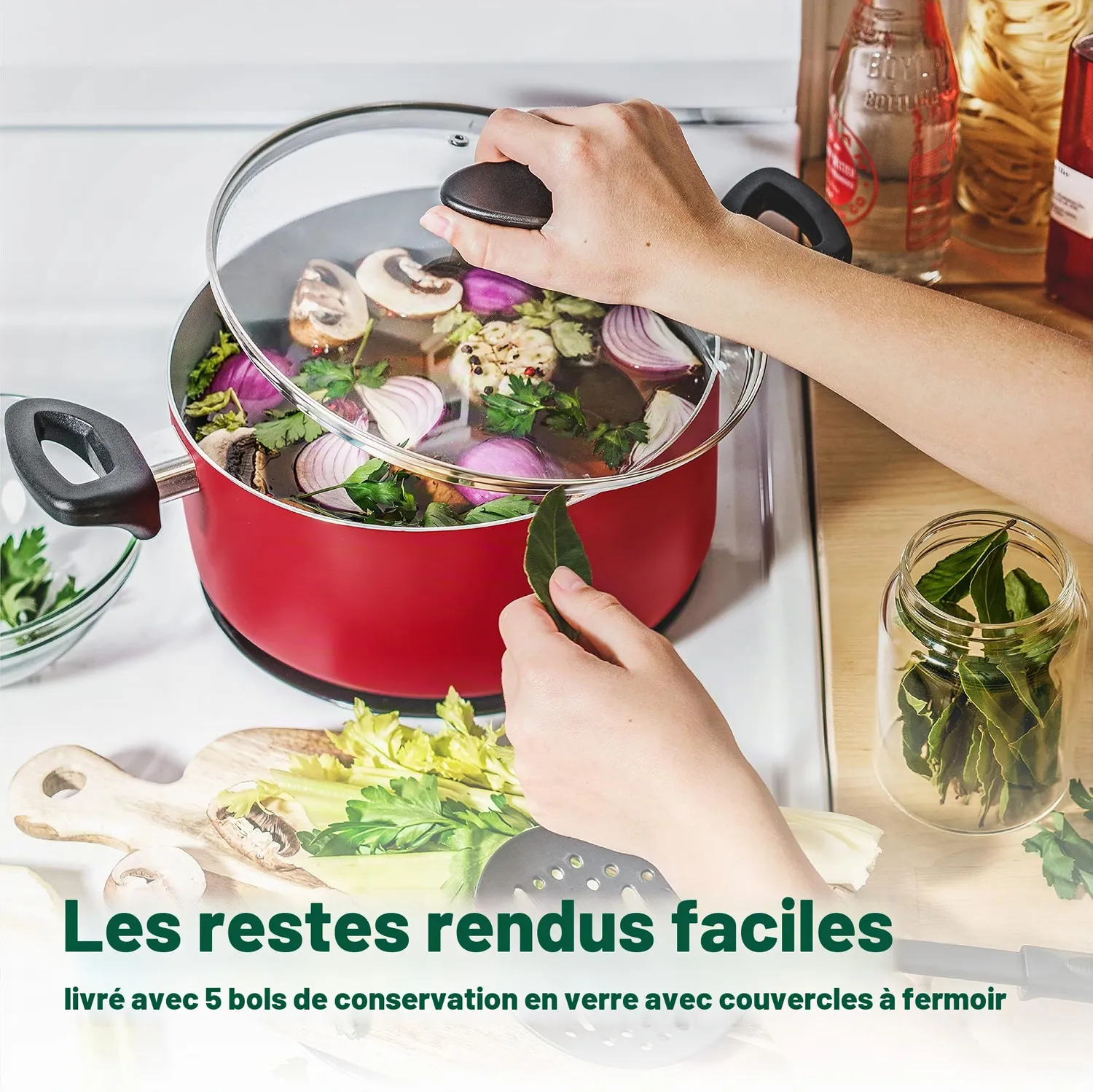 La Bella batterie cuisine 12 pièces antiadhésive rouge