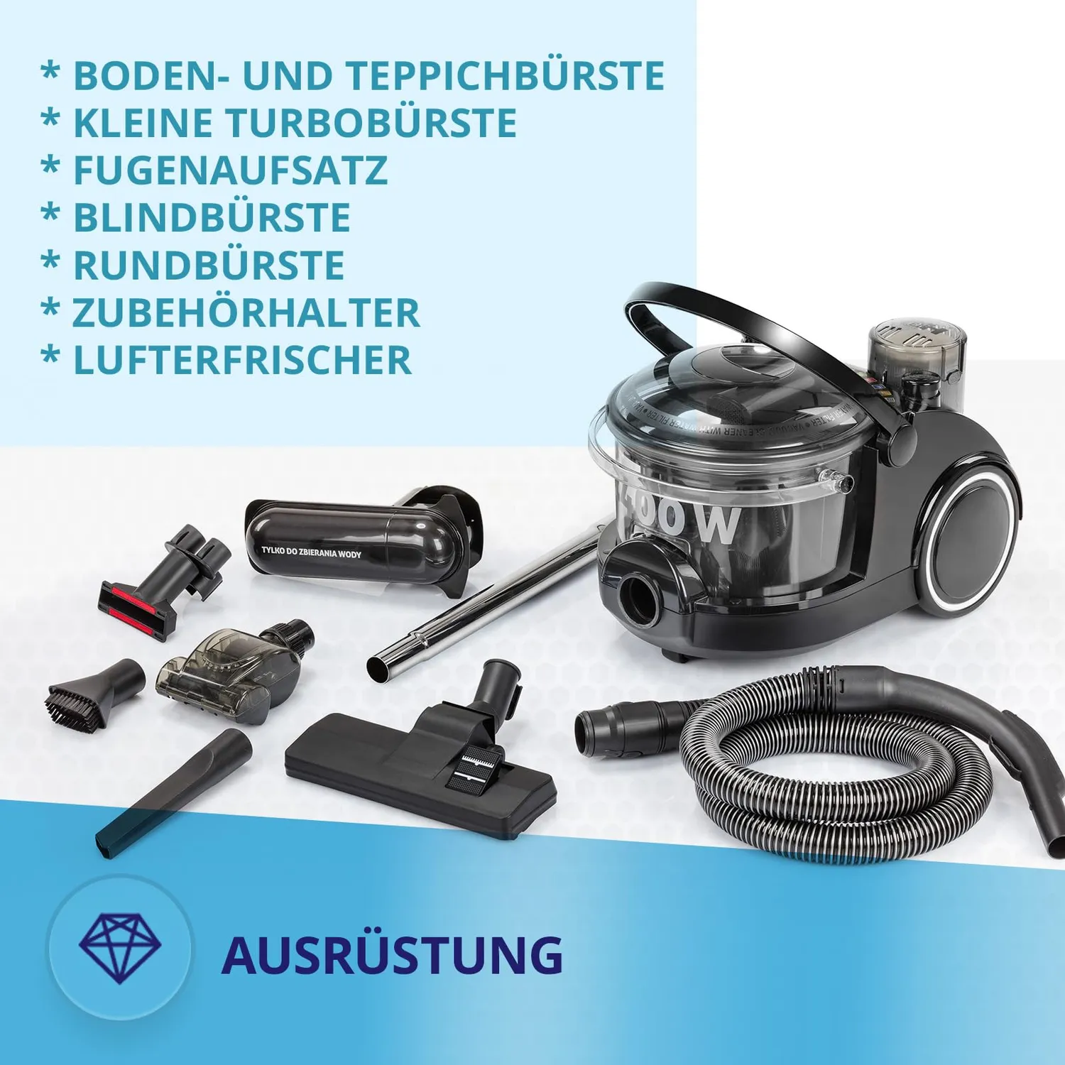 MPM MOD-47 aspirateur traîneau noir 1 litre métal