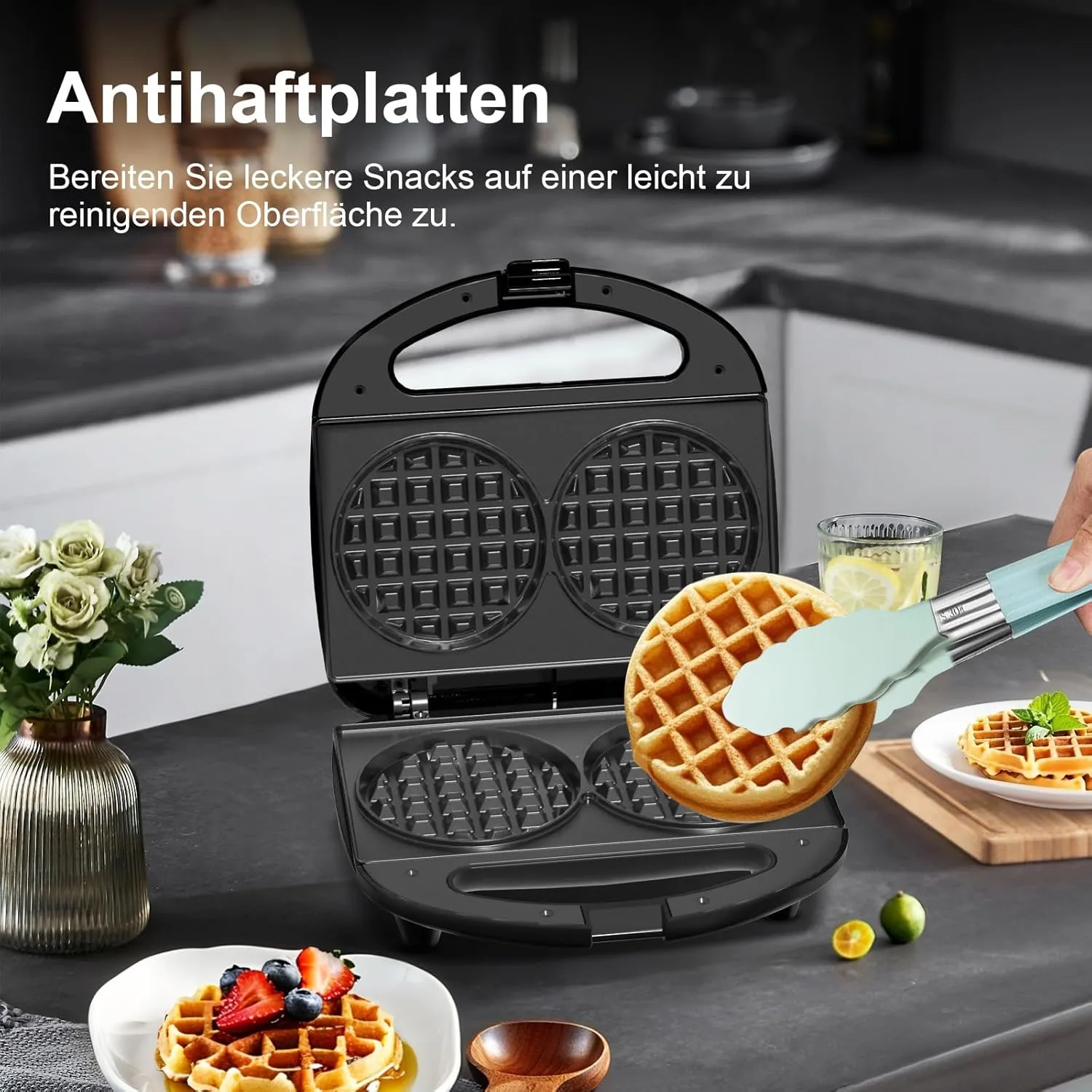 YASHE Mini Gaufrier Double gaufrier antiadhésif