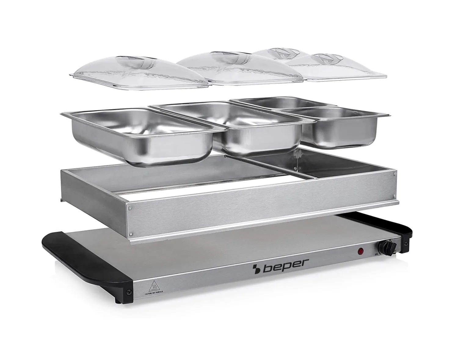 Beper P101TEM002 chauffe-buffet 4 plateaux thermostat réglable