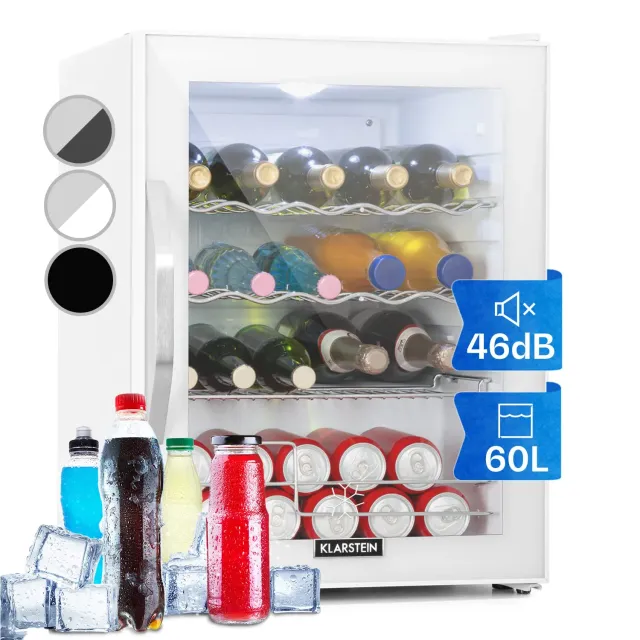 Klarstein Mini Frigo 60L porte vitrée blanc silencieux