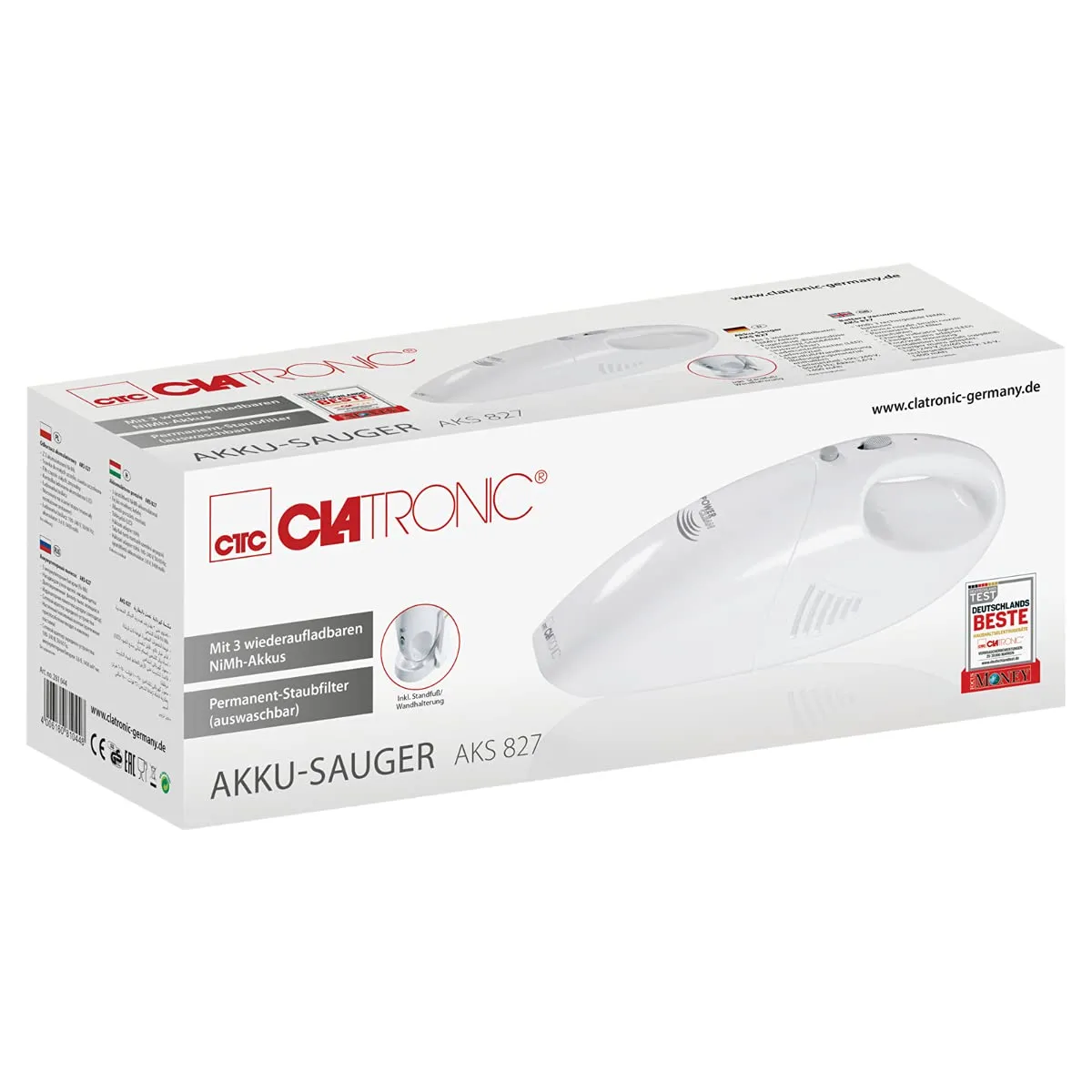 Clatronic AKS 827 aspirateur à main blanc rechargeable 15W