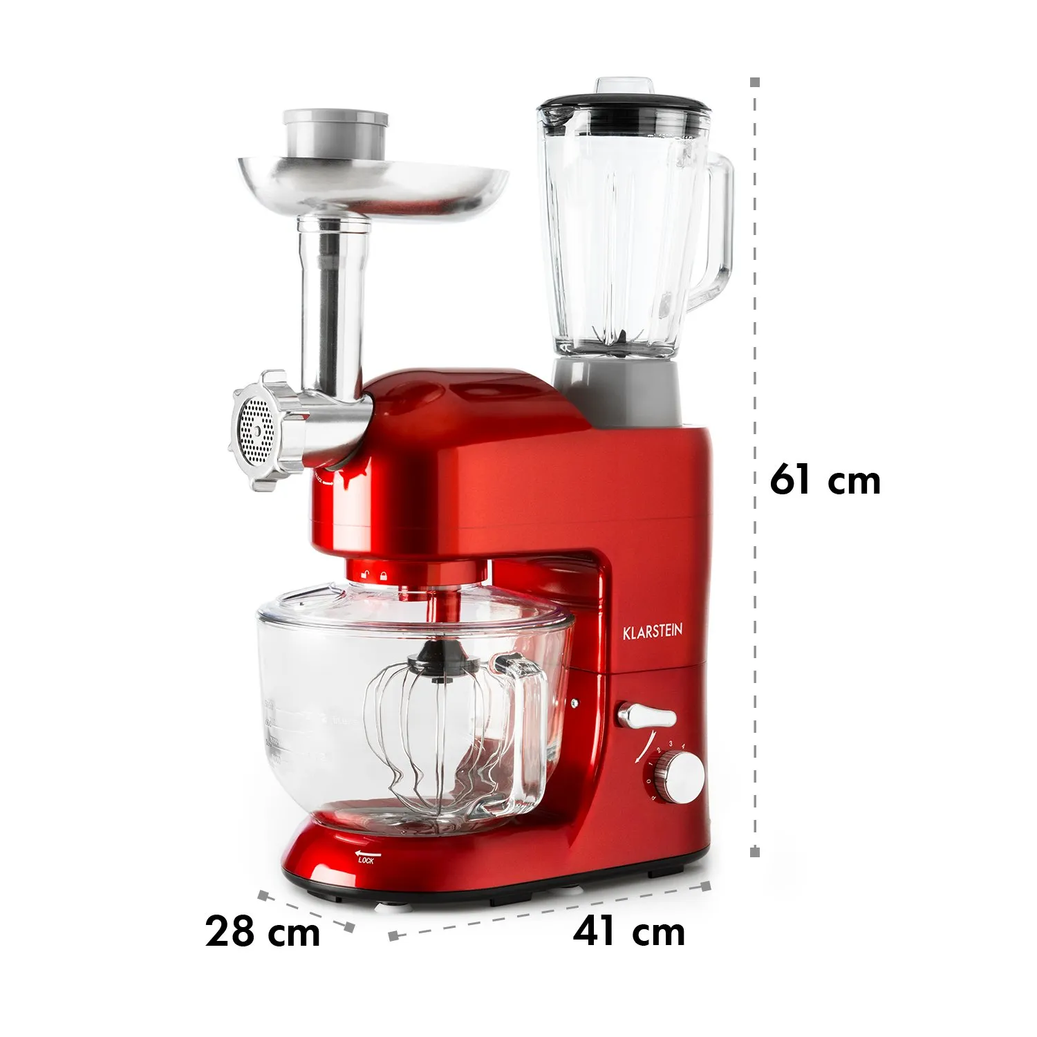 Klarstein robot pâtissier multifonction 5 L 2000 W 6 vitesses