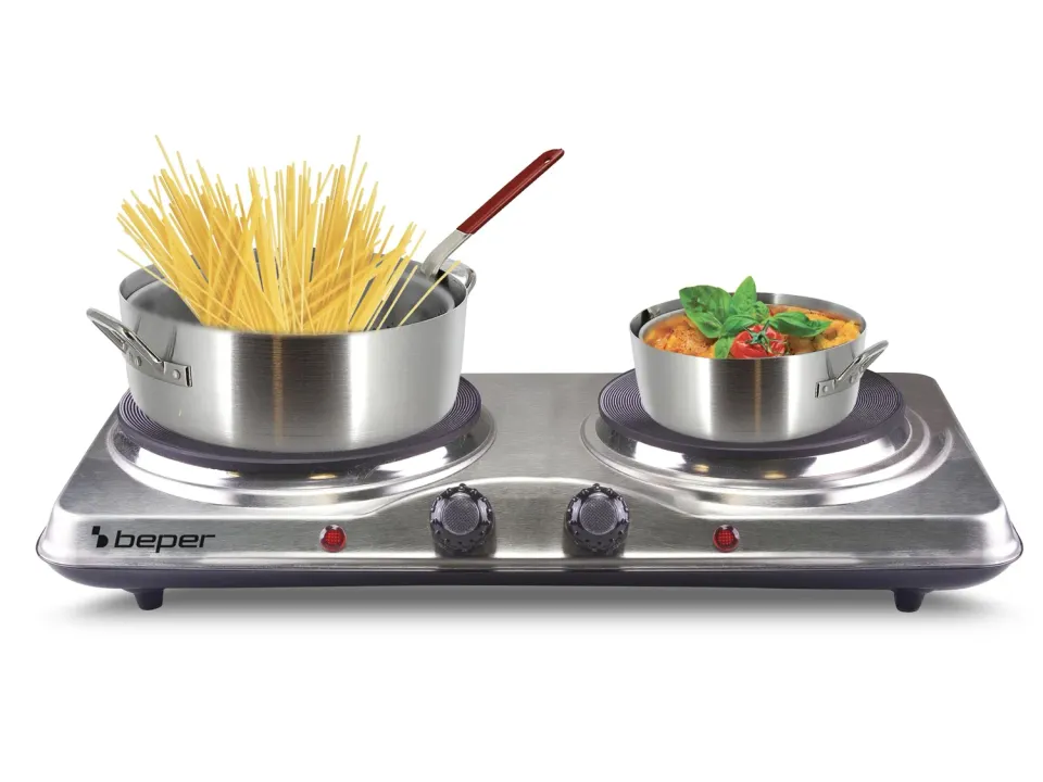 Beper 90.825 double plaque cuisson électrique 2 feux 1000W