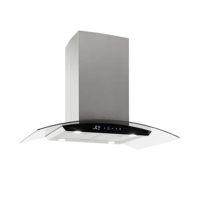 Klarstein Colette Hotte Îlot 90 cm Argent 600 m³/h Inox