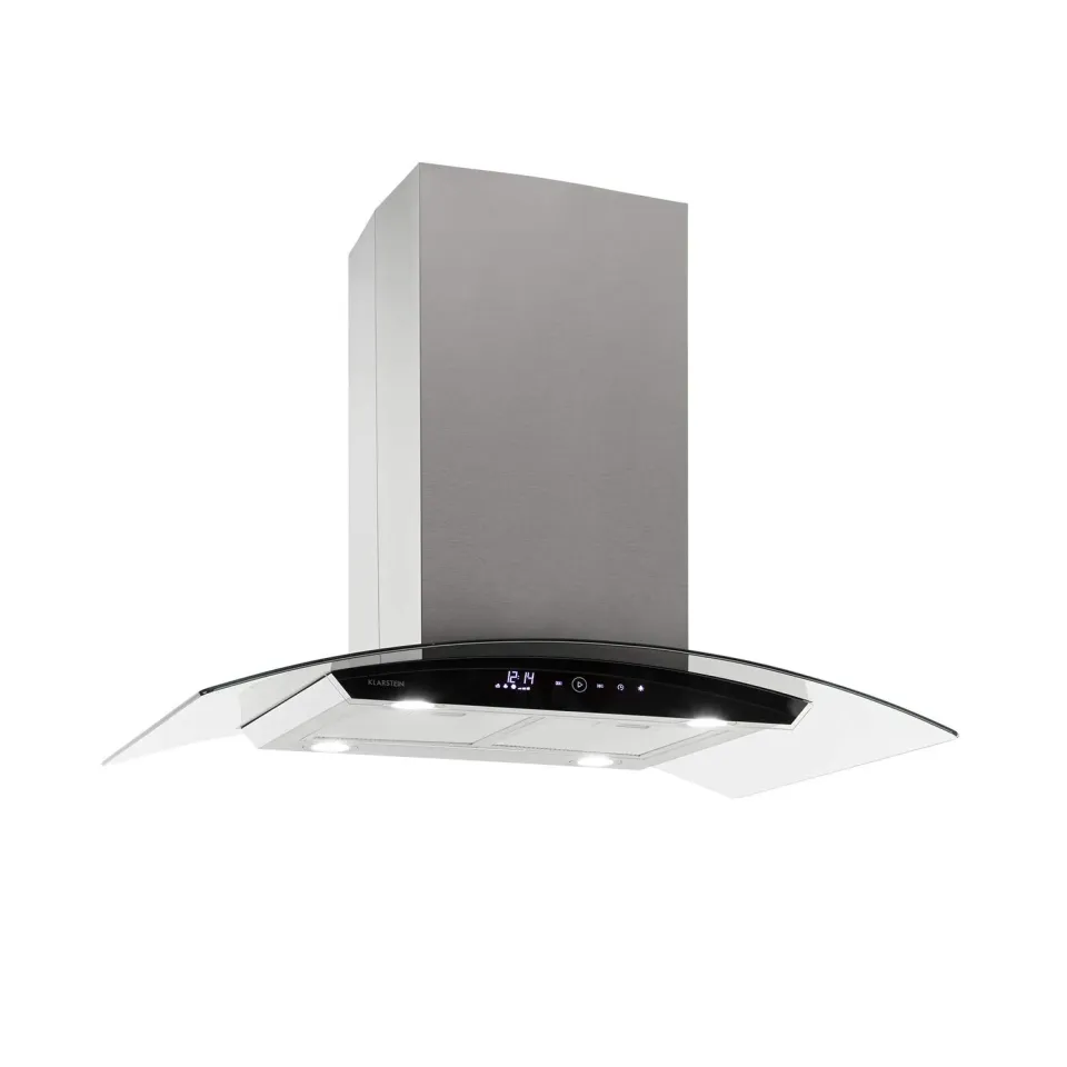 Klarstein Colette Hotte Îlot 90 cm Argent 600 m³/h Inox
