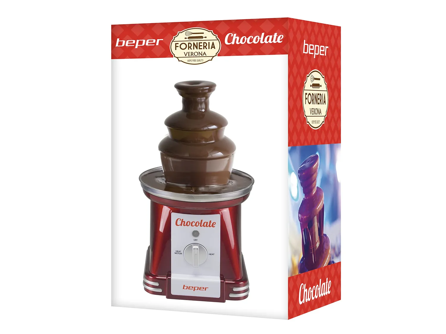 Beper P101CUD200 fontaine à chocolat 3 niveaux 750 ml inox