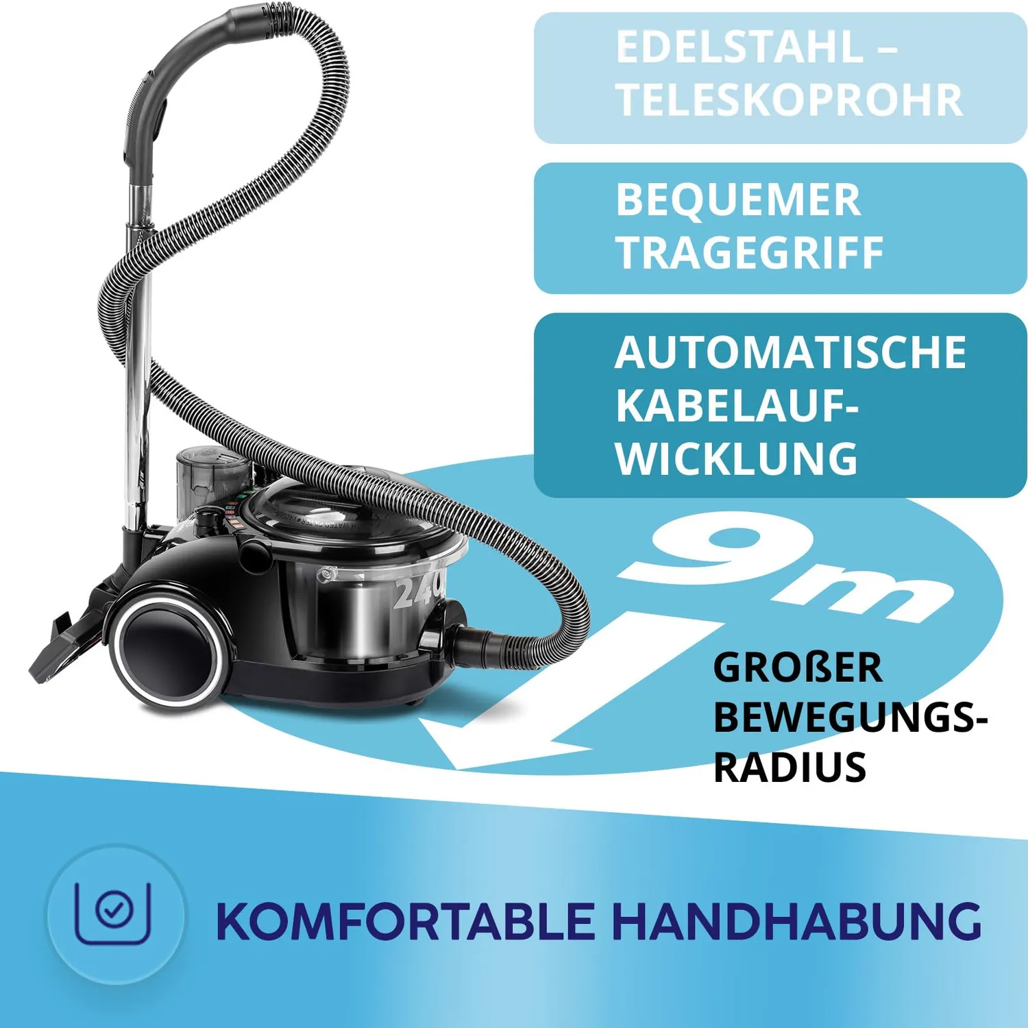 MPM MOD-47 aspirateur traîneau noir 1 litre métal
