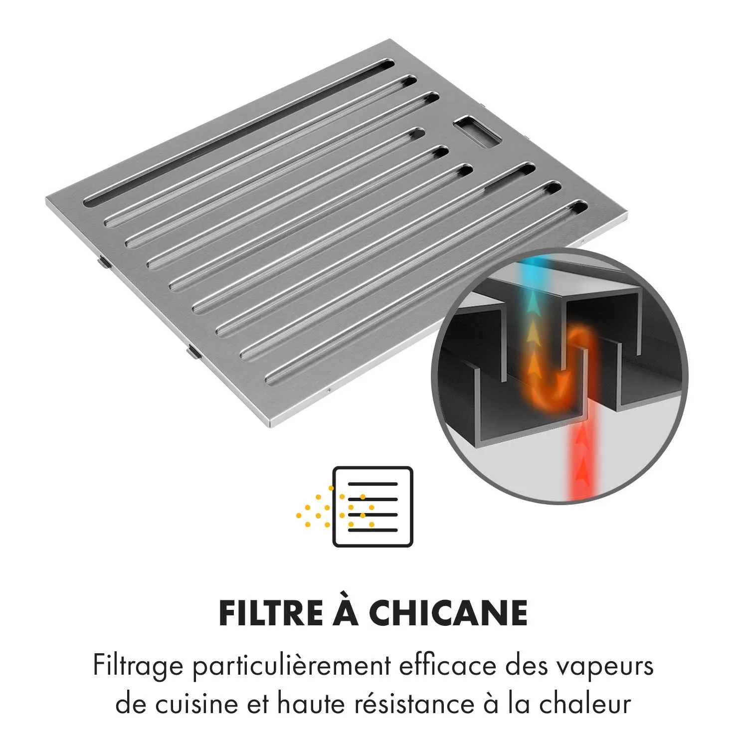 Klarstein Purista Hotte Aspirante 60 cm Noire Recirculation