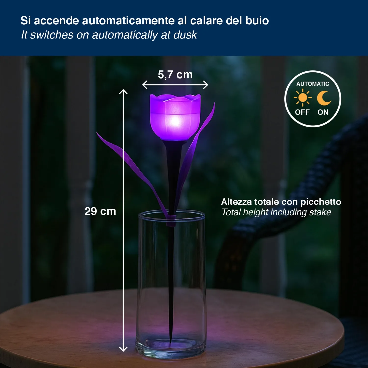 Beper P207ILO105 lampes solaires tulipe x4 LED IP44 couleurs
