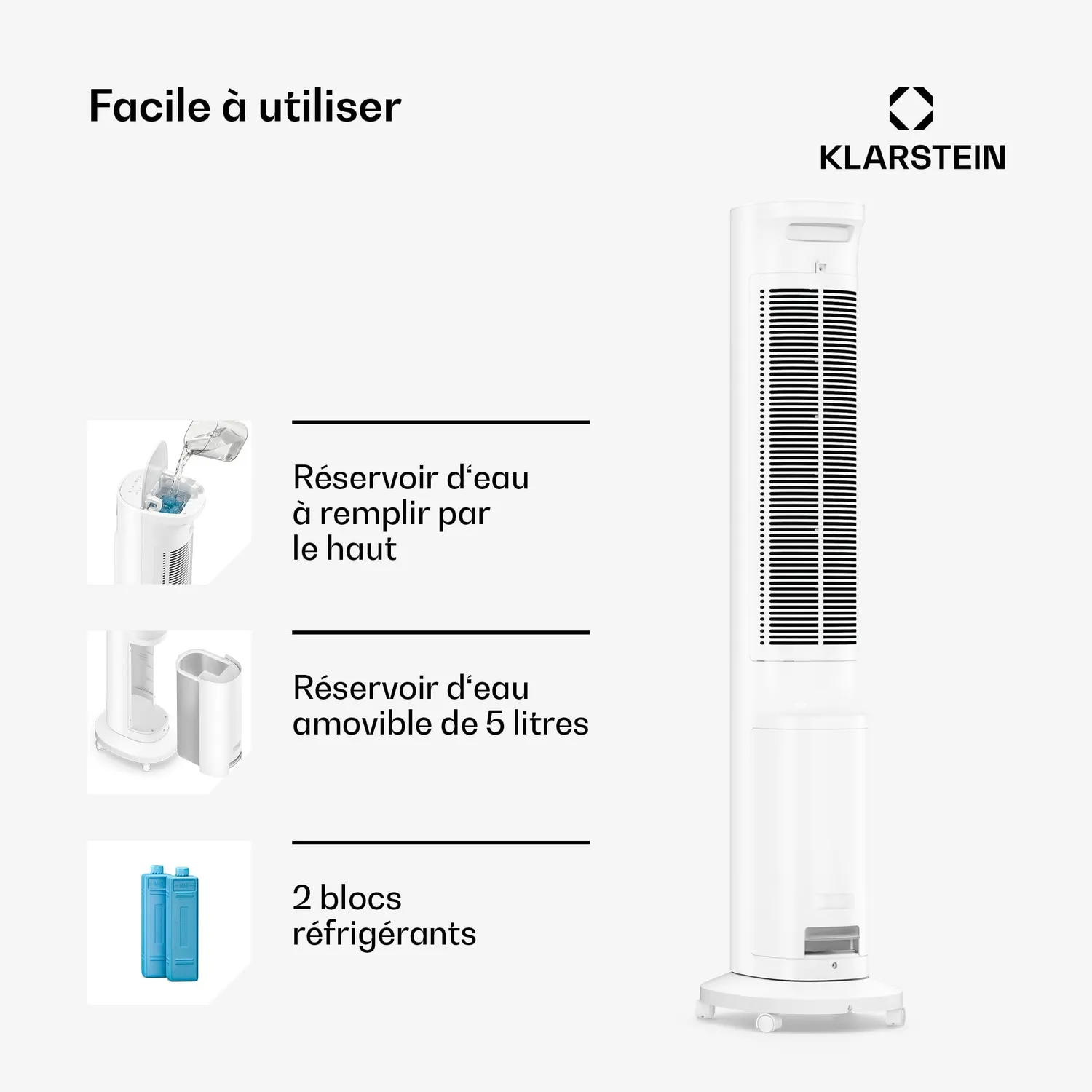 Klarstein Polar Smart rafraîchisseur 5 L blanc 30 m²