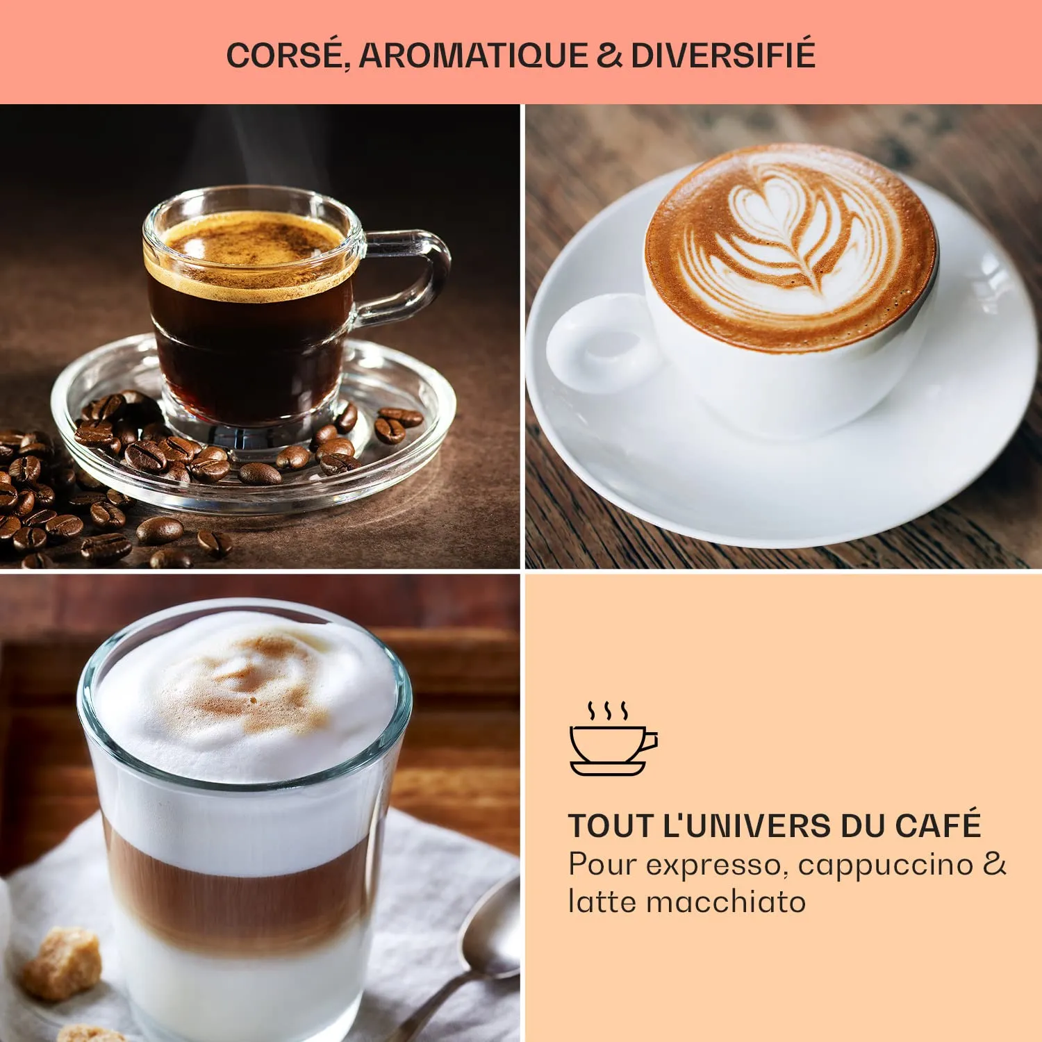 Klarstein BellaVita cafetière expresso 20 bars gris acier
