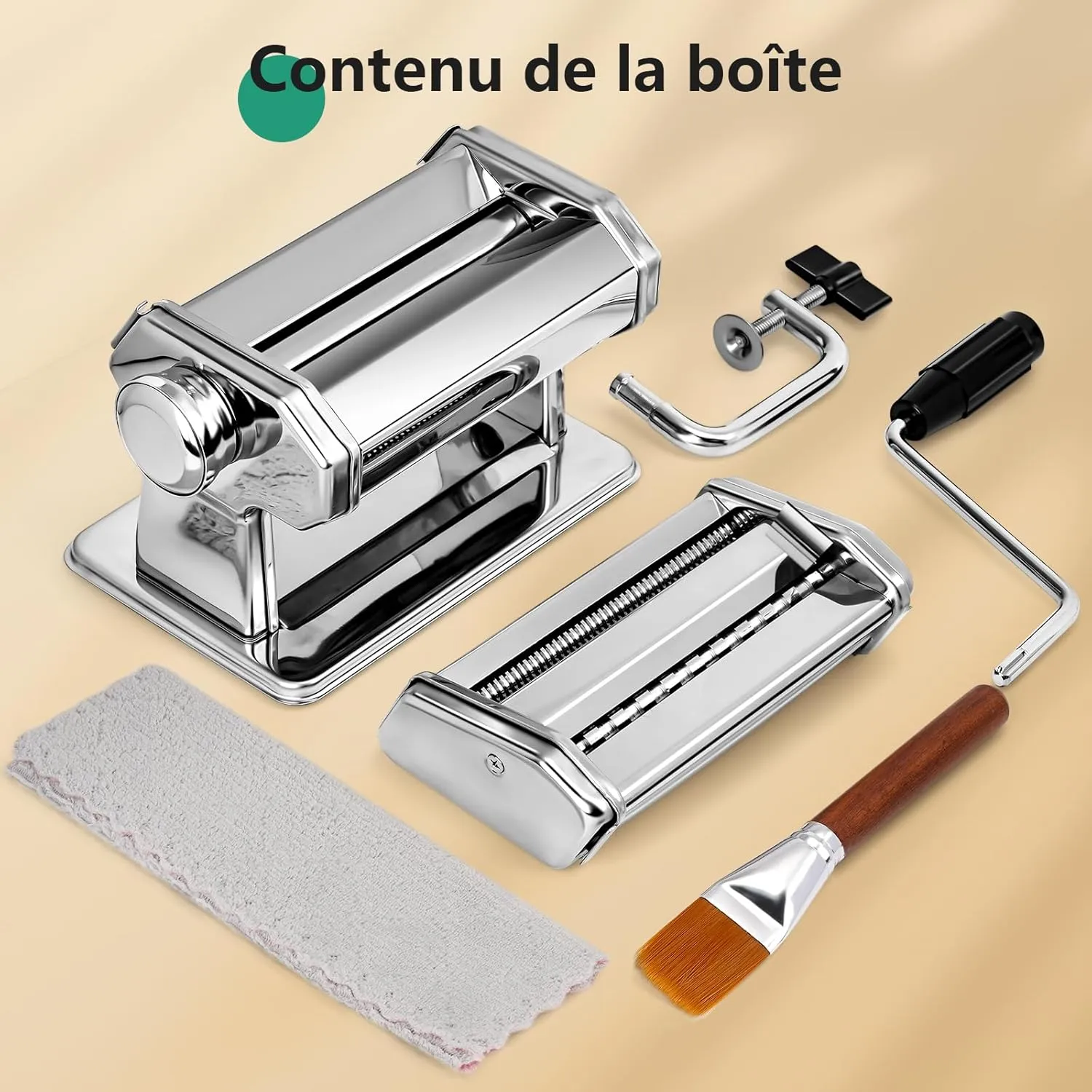 YASHE Machine à Pâtes Manuelle Inox 7 Épaisseurs Fettuccine