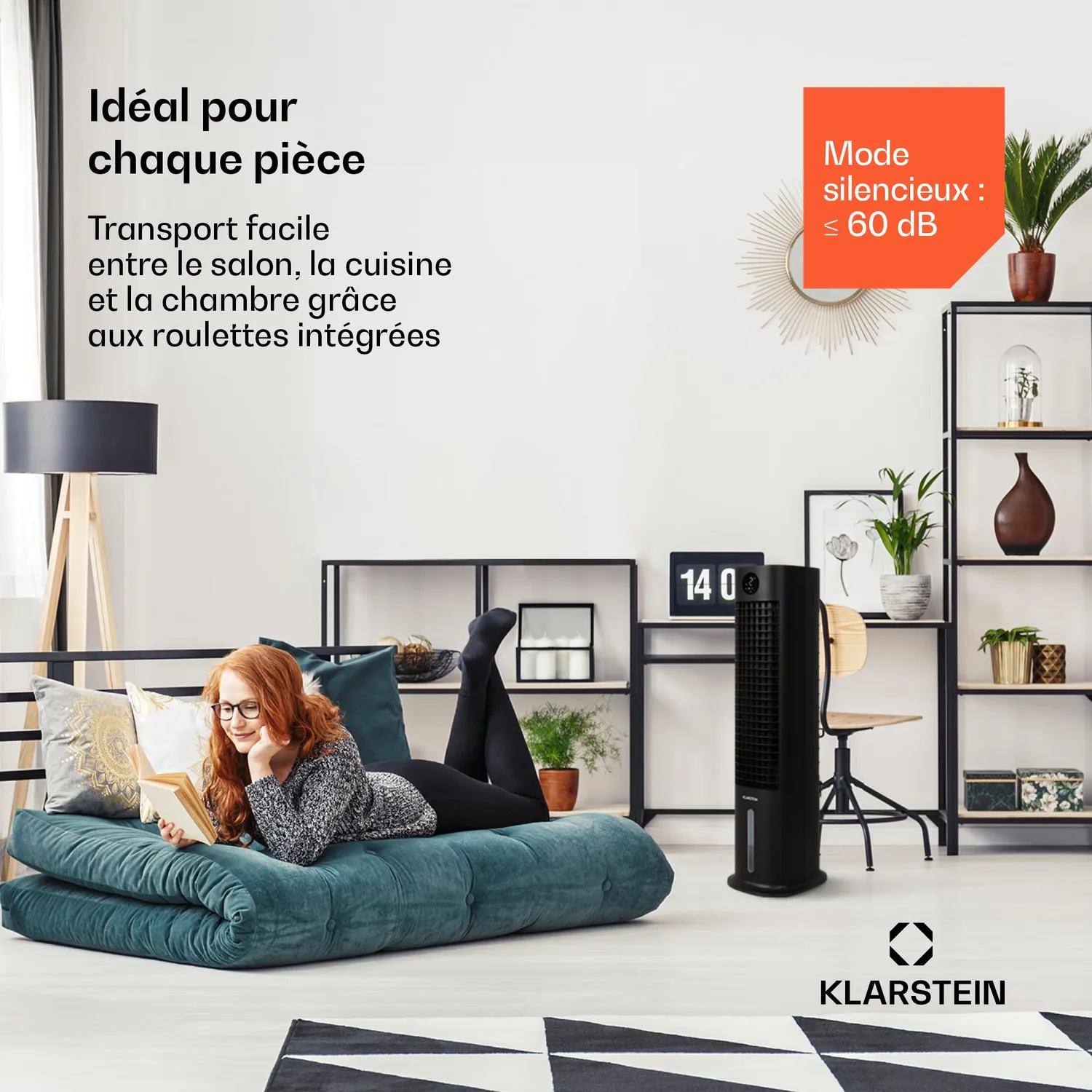 Klarstein Skytower Grand Smart rafraîchisseur d'air 8L noir WiFi