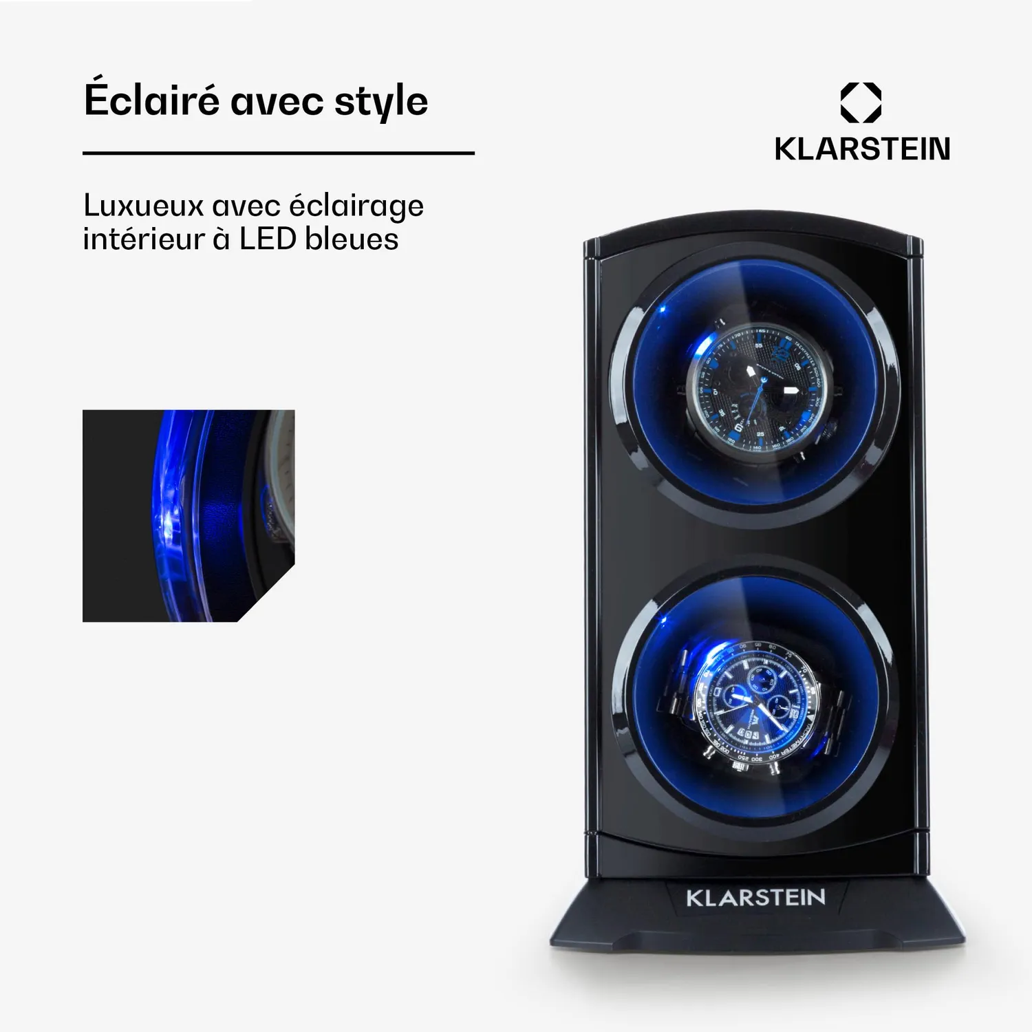 Klarstein St.Gallen remontoir montre 2 montres noir silencieux