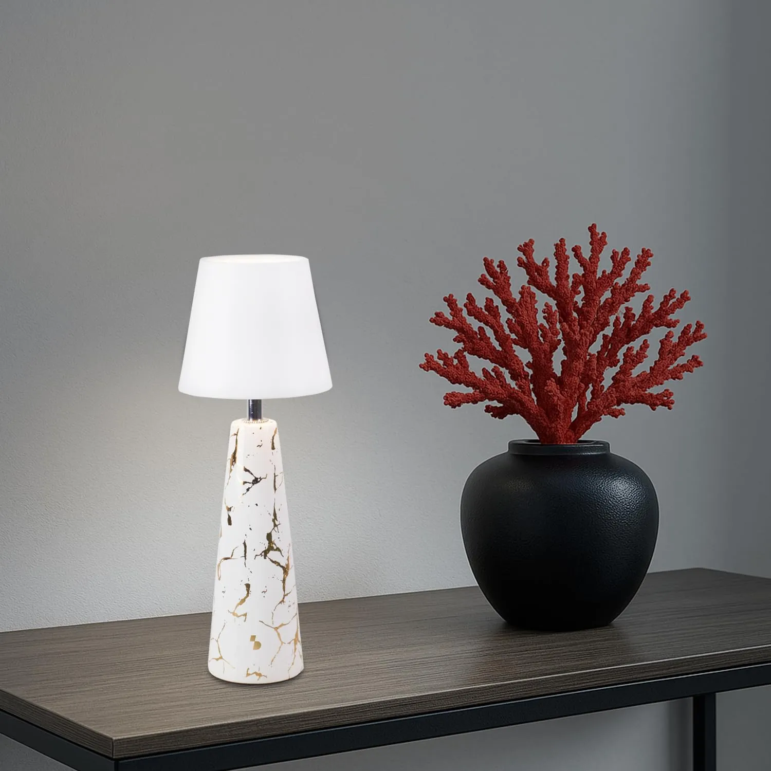 Beper Marble P207ILI500 lampe de table marbre blanc 3 couleurs