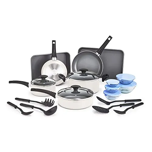Bella Cook Bake and Store batterie cuisine 21 pièces blanc antiadhésive