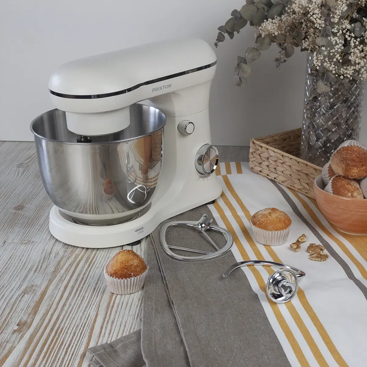 Prixton KR250 robot pâtissier crème 1500 W 10 vitesses
