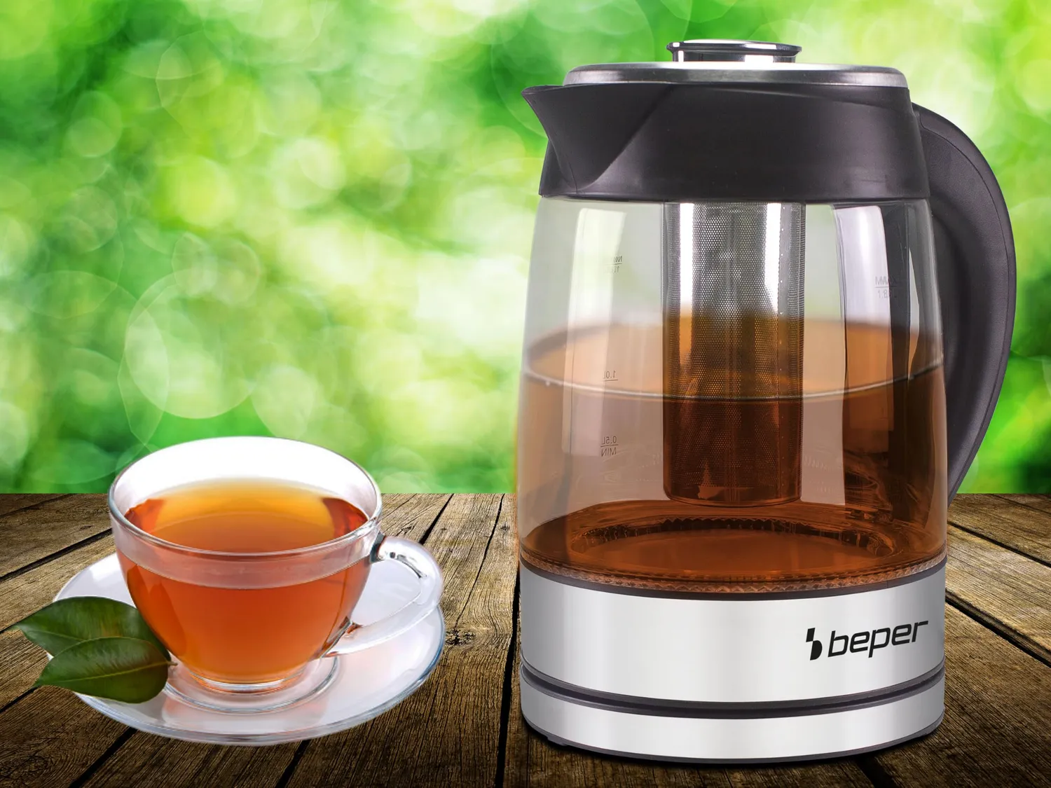Beper BB.103 bouilloire électrique 1,8 L verre LED