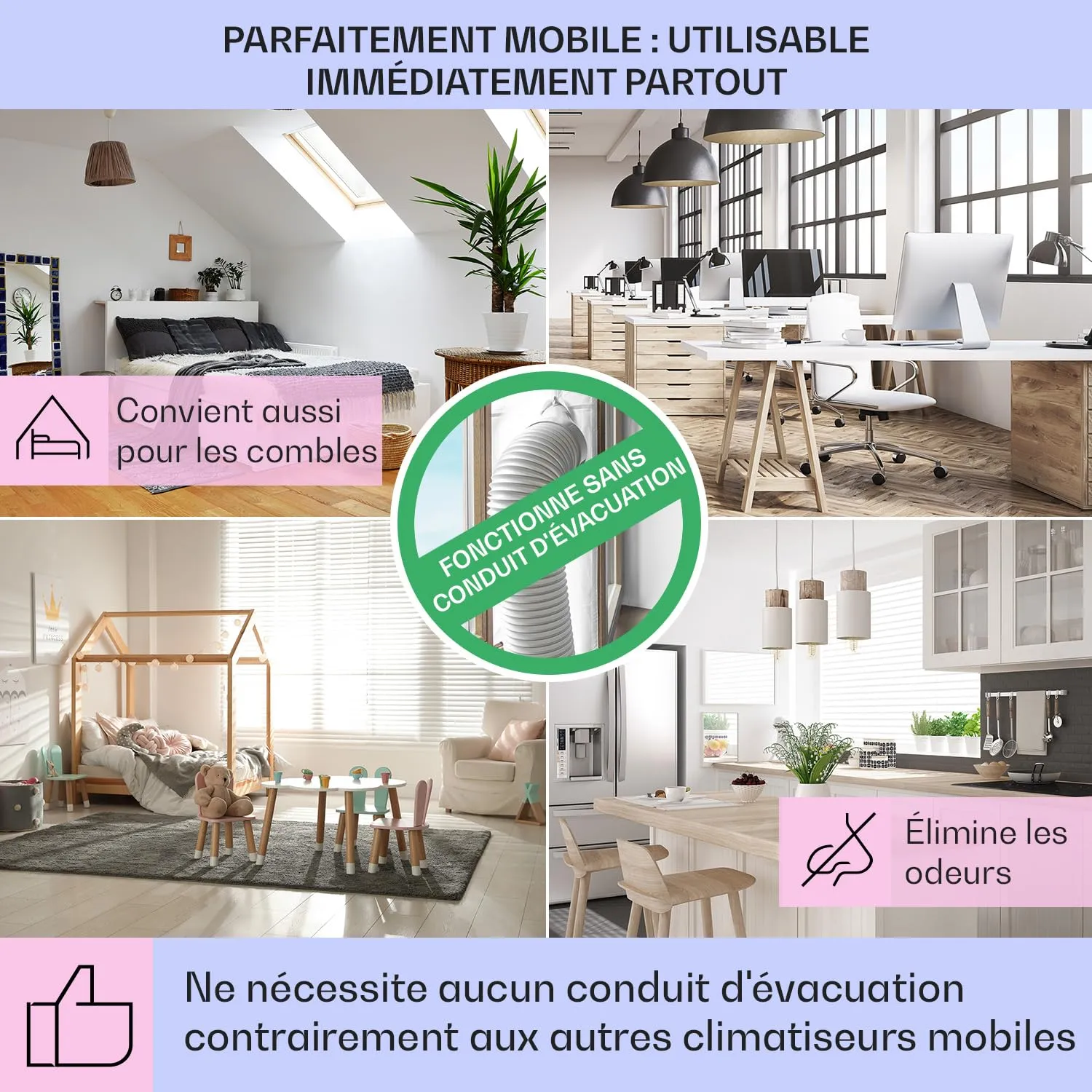 Klarstein rafraîchisseur air mobile 5-en-1 50W 360 m3/h noir