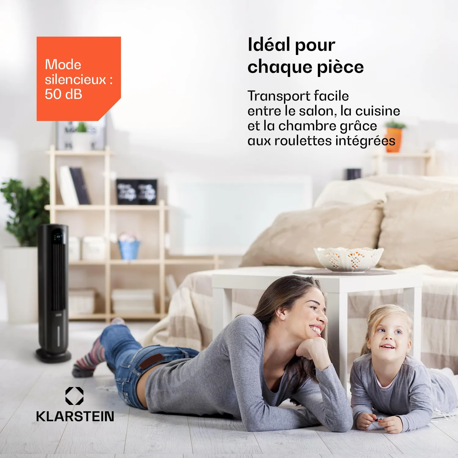 Klarstein rafraîchisseur d'air mobile 5-en-1 85W 7L