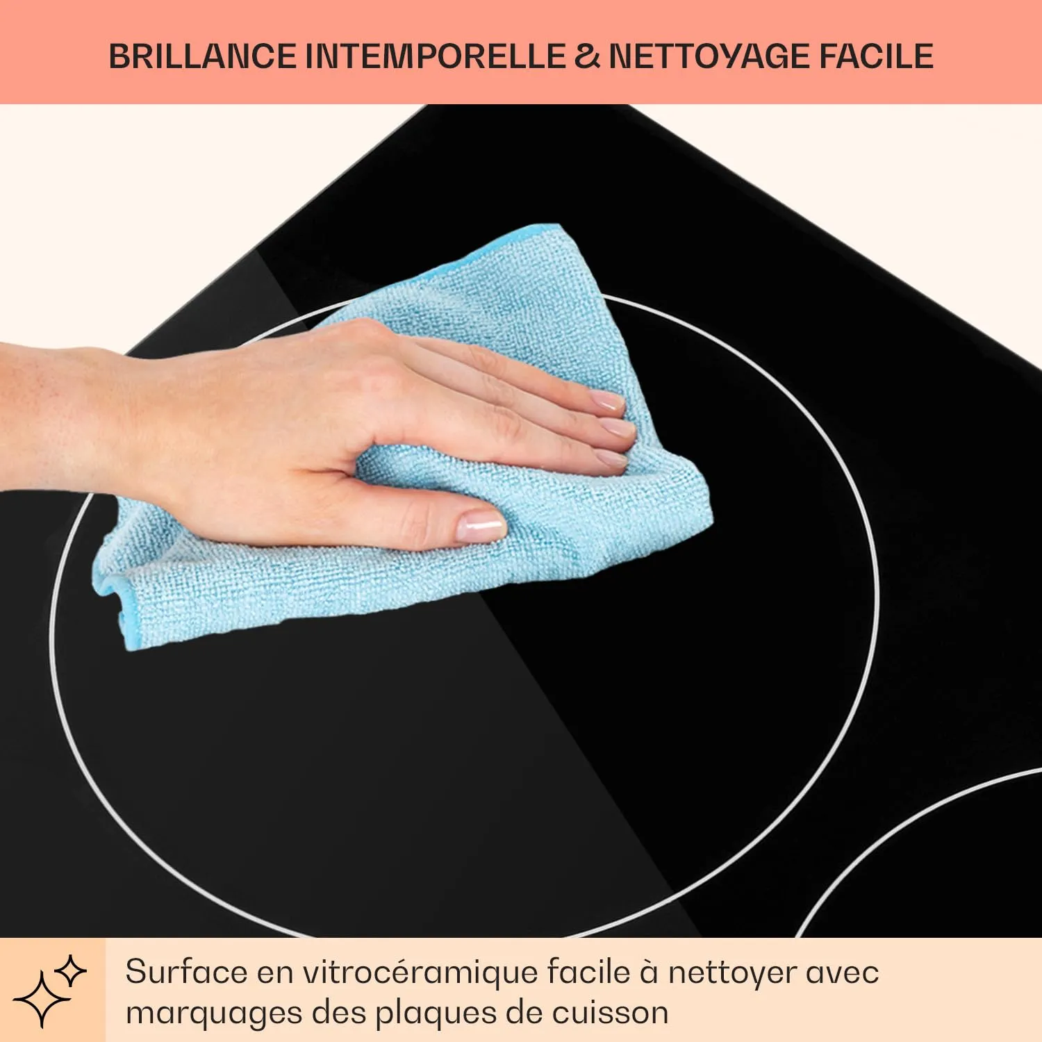 Klarstein Plaque Vitrocéramique 4 Feux 4 Zones 6500W
