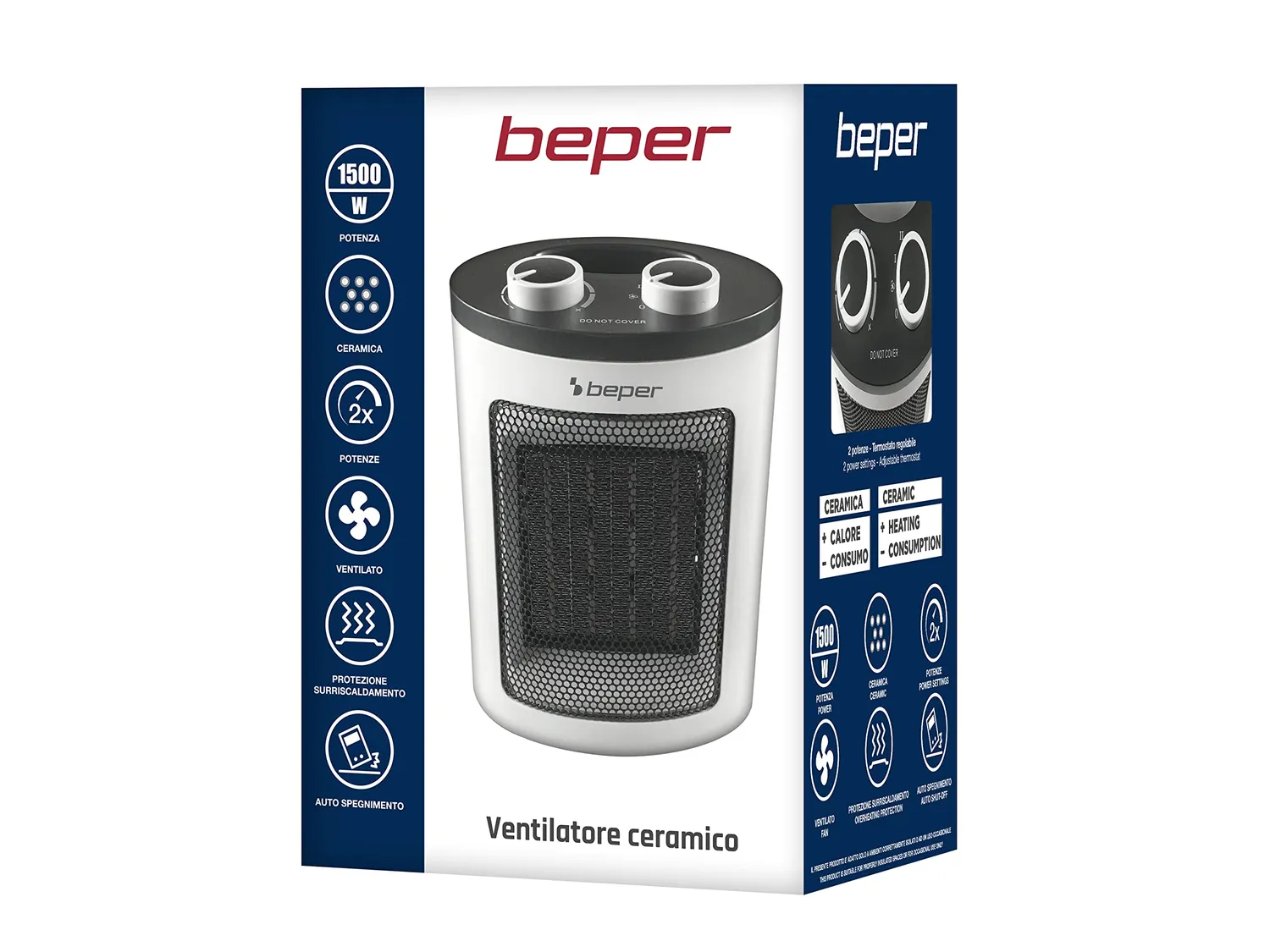 Beper RI.080 chauffage soufflant céramique 1500 W blanc