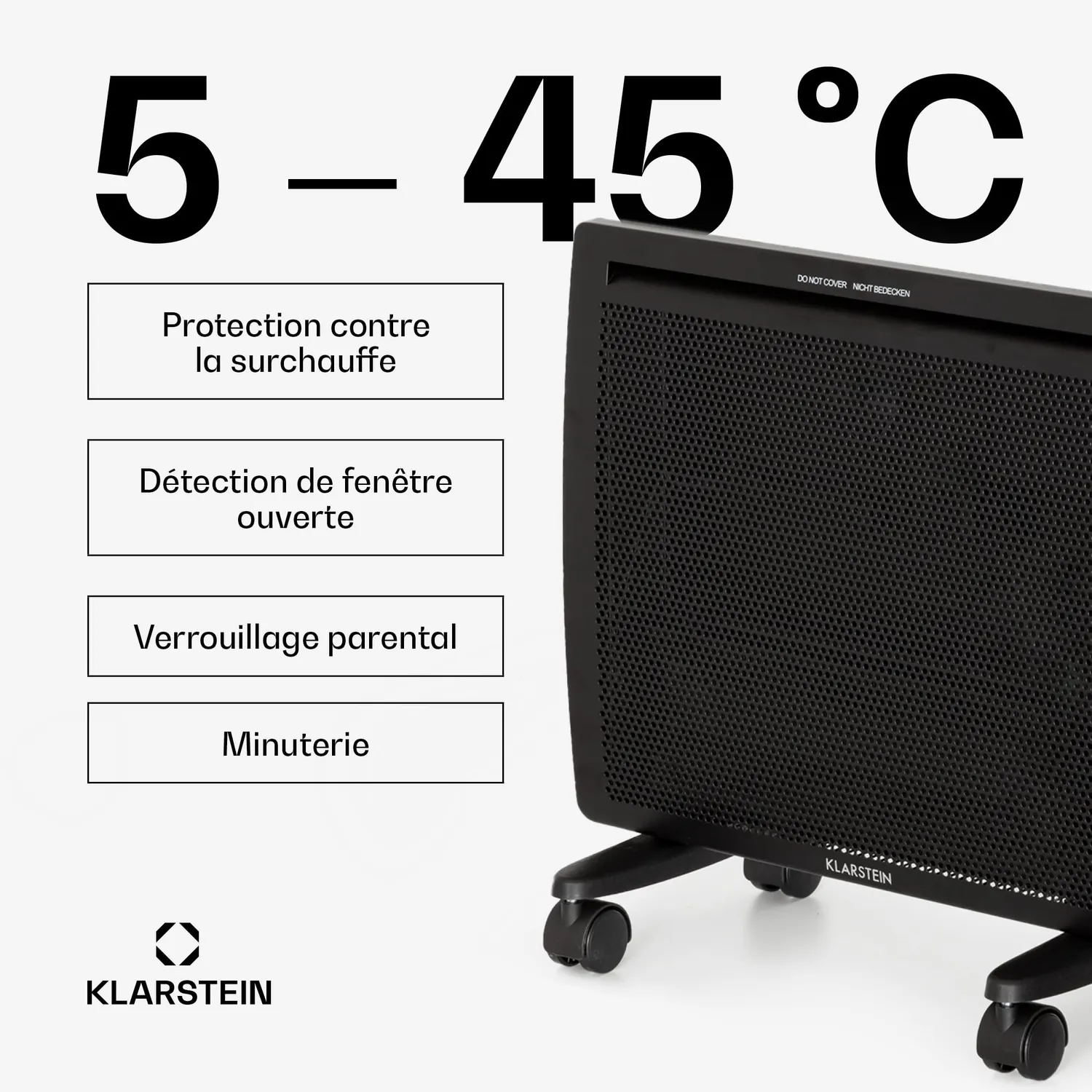 Klarstein Hot Spot Slimcurve radiateur 1000W noir