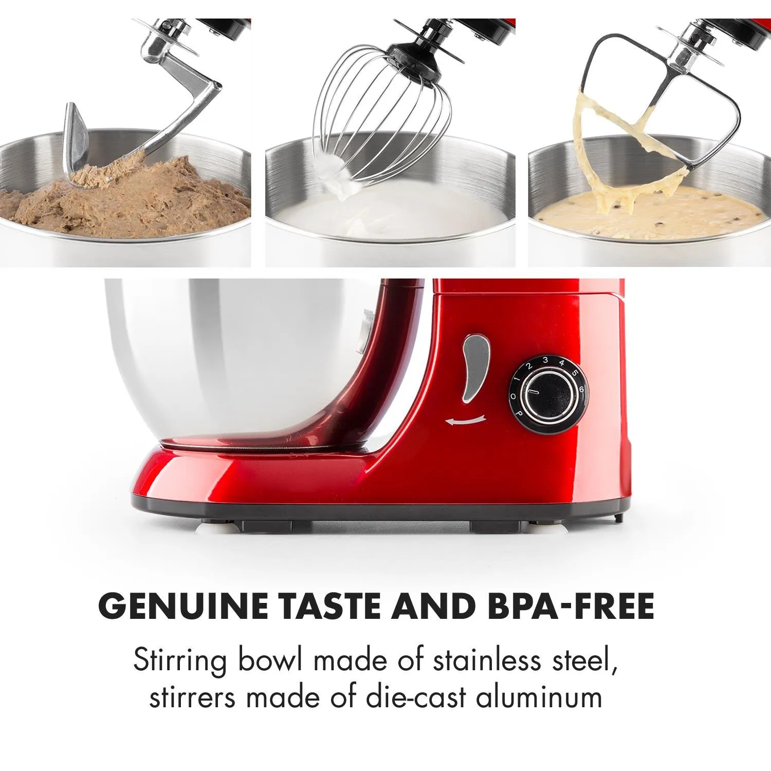 Klarstein Bella Pico Mini robot cuisine rouge 4L 6 vitesses