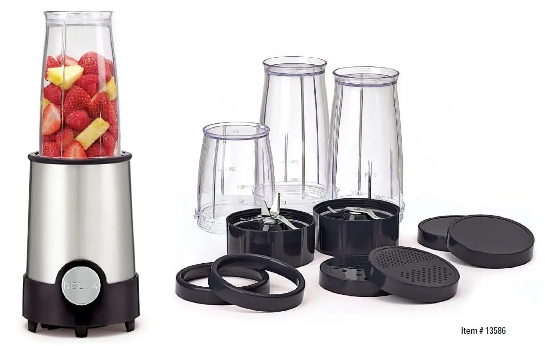 bella Rocket Extract mixeur 12 pièces acier noir 285 W
