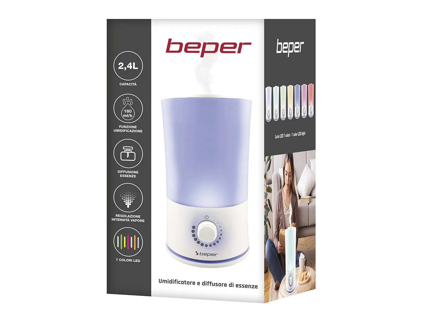 Beper 70.401 humidificateur diffuseur 2,4 L blanc