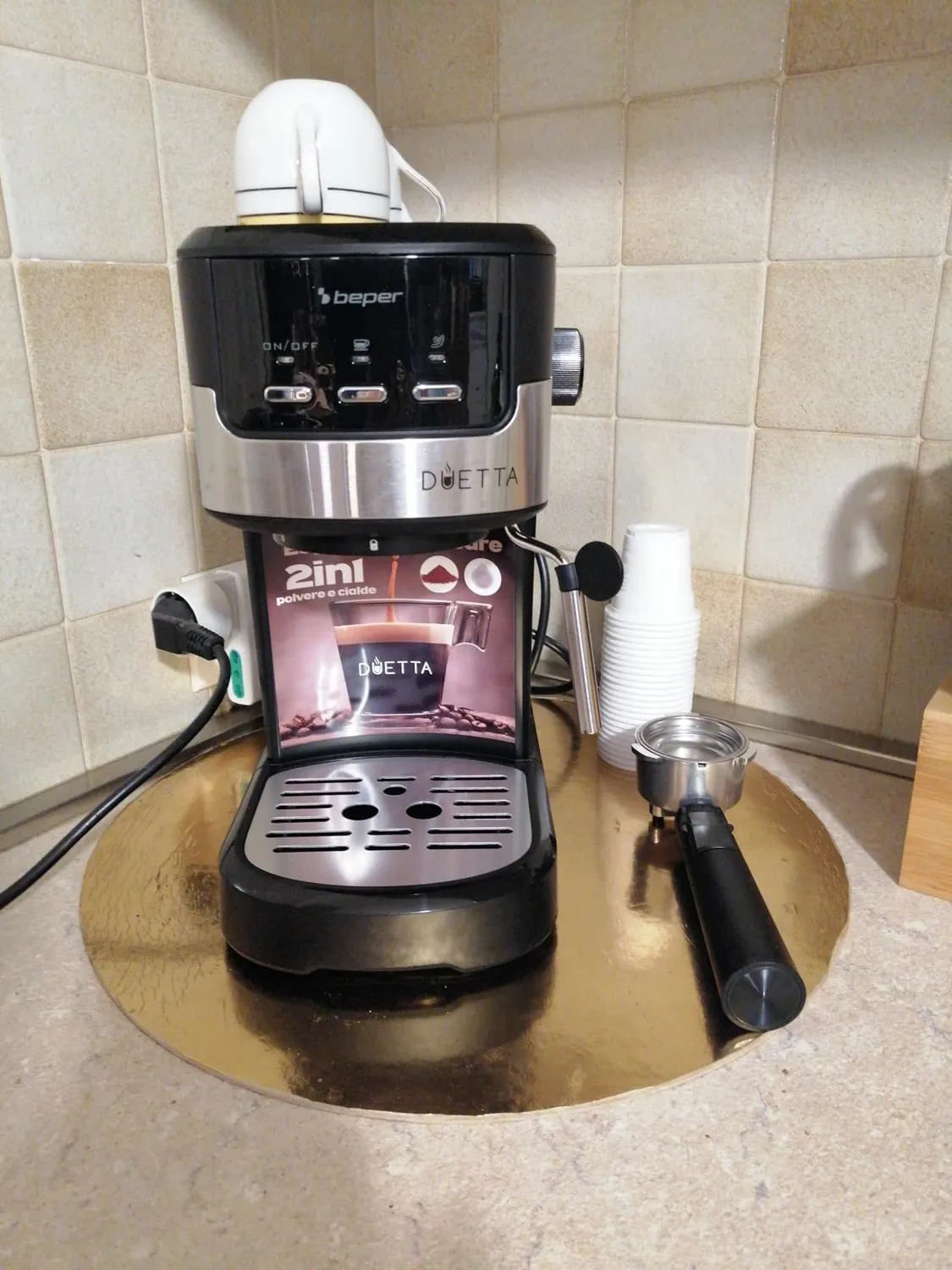 Beper Duetta P101CAF100 machine expresso 15 bars noir