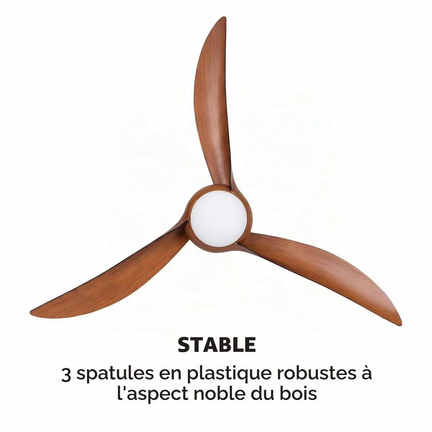 Klarstein Monteverde ventilateur plafond 132cm bois foncé luminaire