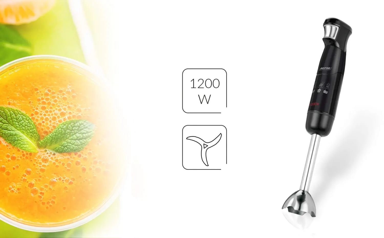 MPM MBL-29/C set mixeur plongeant 1200 W inox