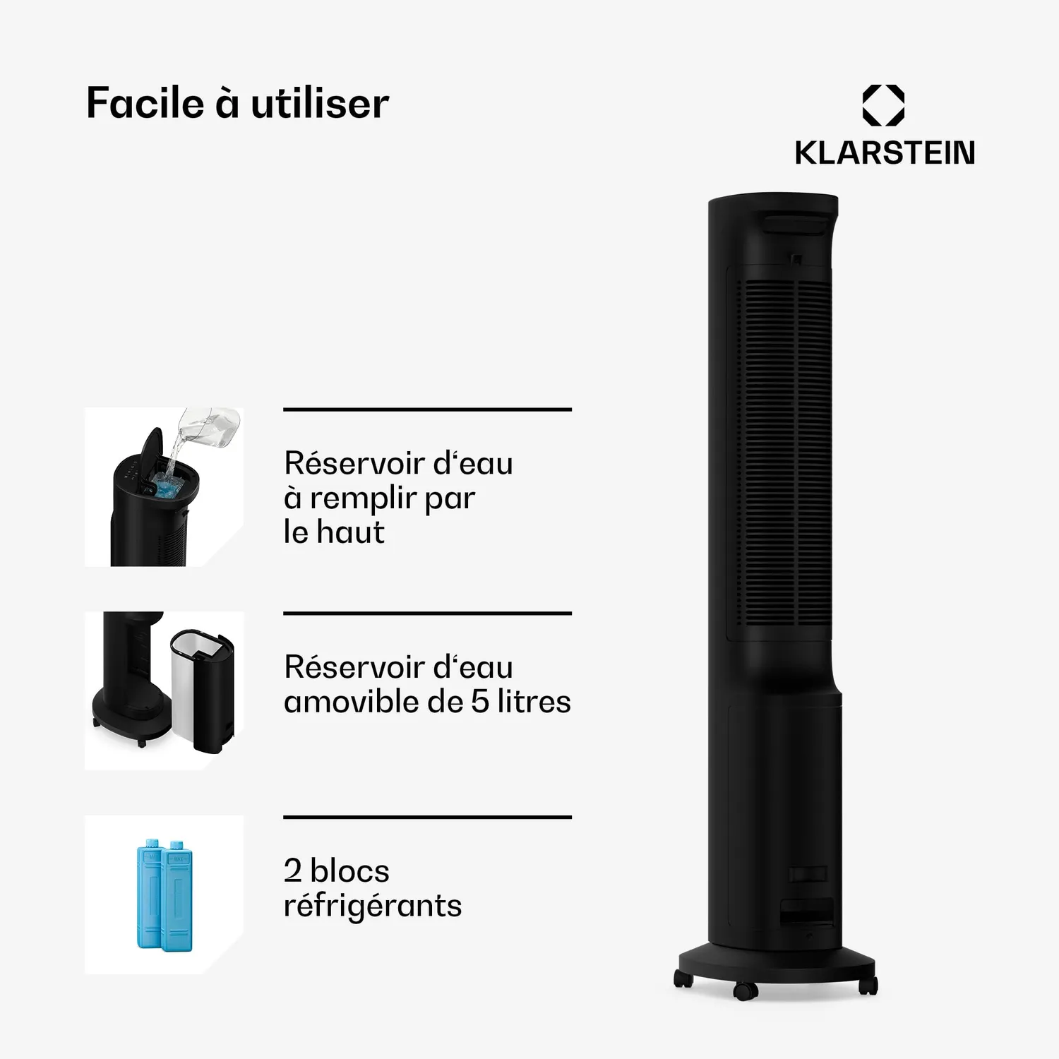 Klarstein Polar Smart rafraîchisseur 5 L noir 30 m²